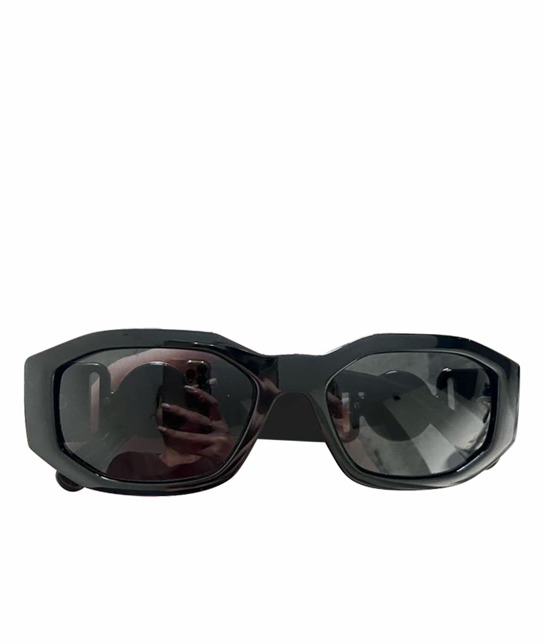 VERSACE Черные пластиковые солнцезащитные очки, фото 1