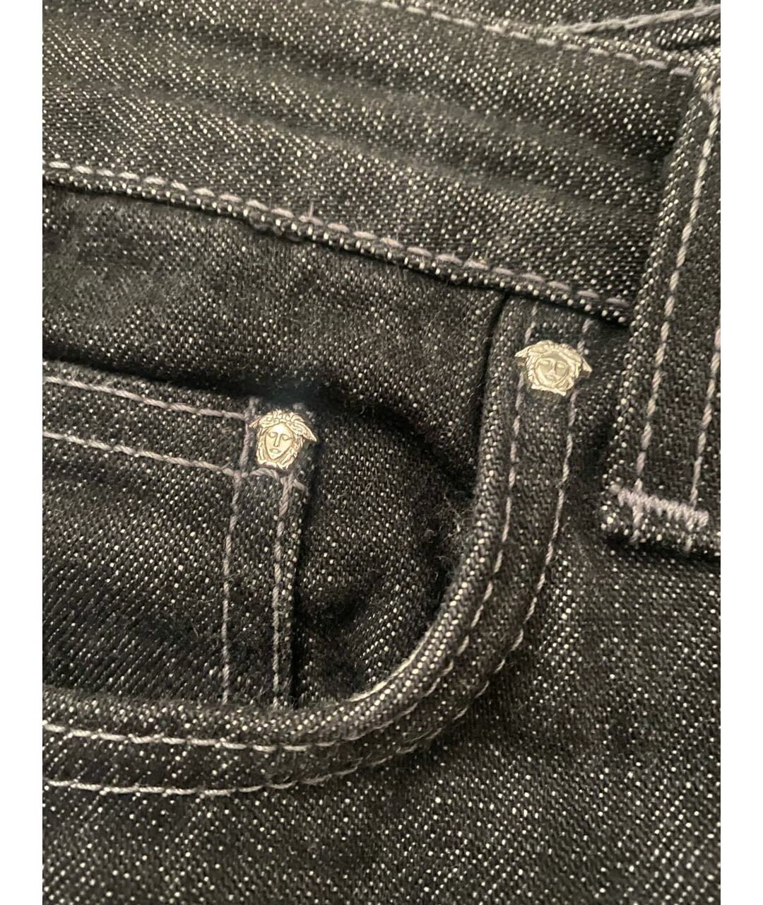 VERSACE JEANS COUTURE Черные хлопковые прямые джинсы, фото 3