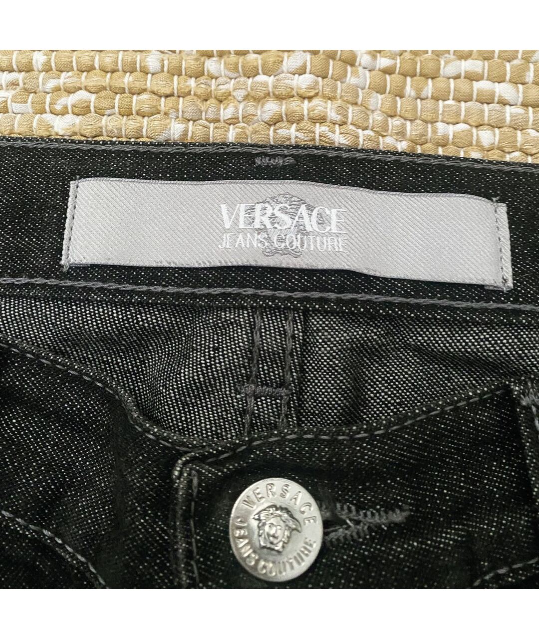 VERSACE JEANS COUTURE Черные хлопковые прямые джинсы, фото 2