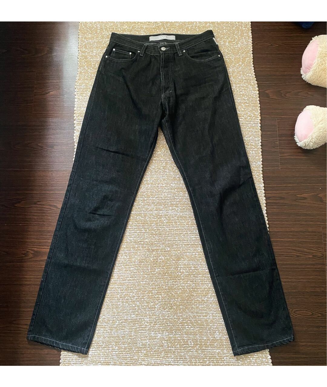 VERSACE JEANS COUTURE Черные хлопковые прямые джинсы, фото 9