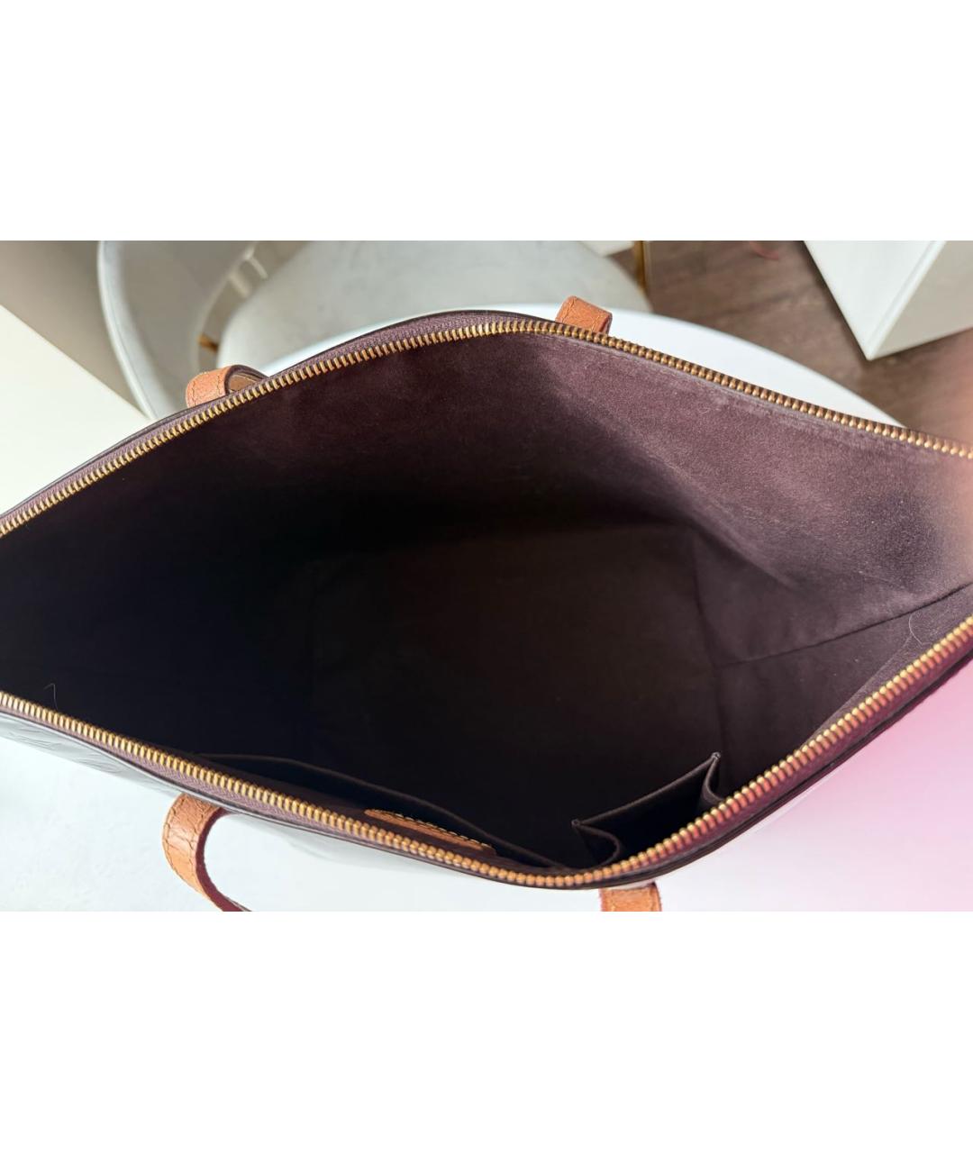 LOUIS VUITTON Бордовая кожаная сумка через плечо, фото 4
