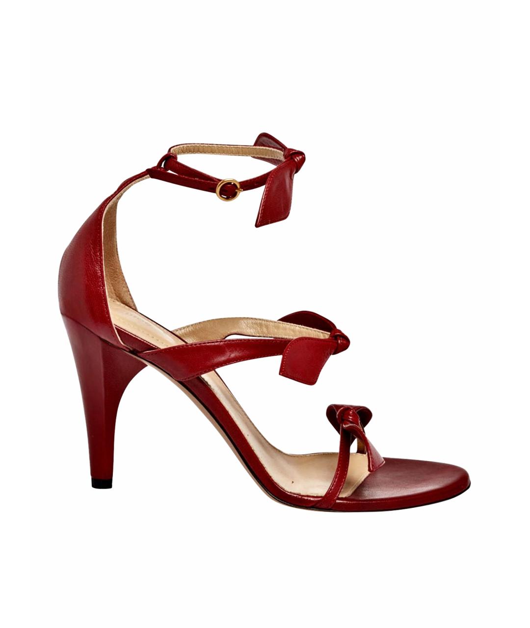 CHLOE Бордовые кожаные босоножки, фото 1