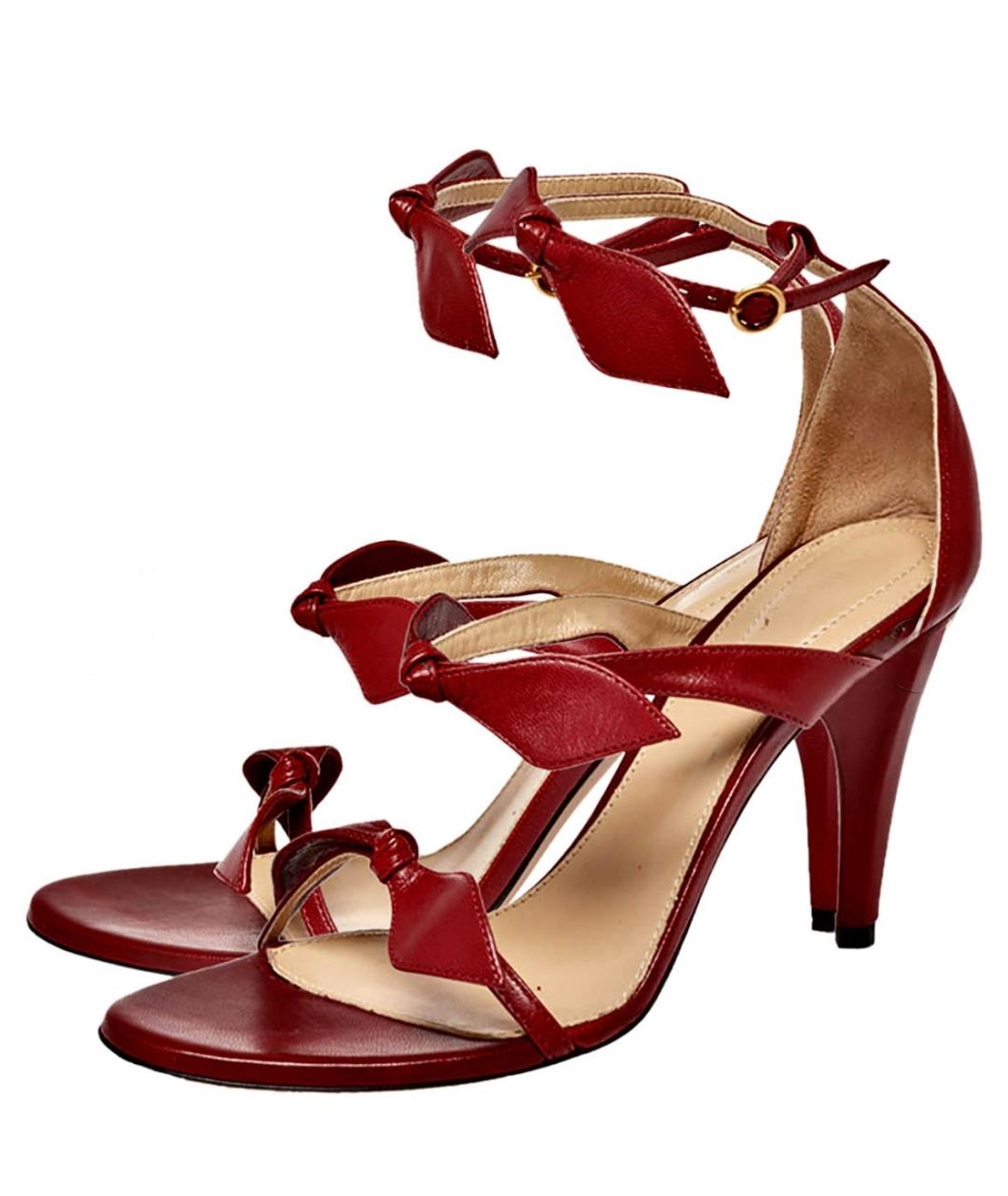 CHLOE Бордовые кожаные босоножки, фото 3