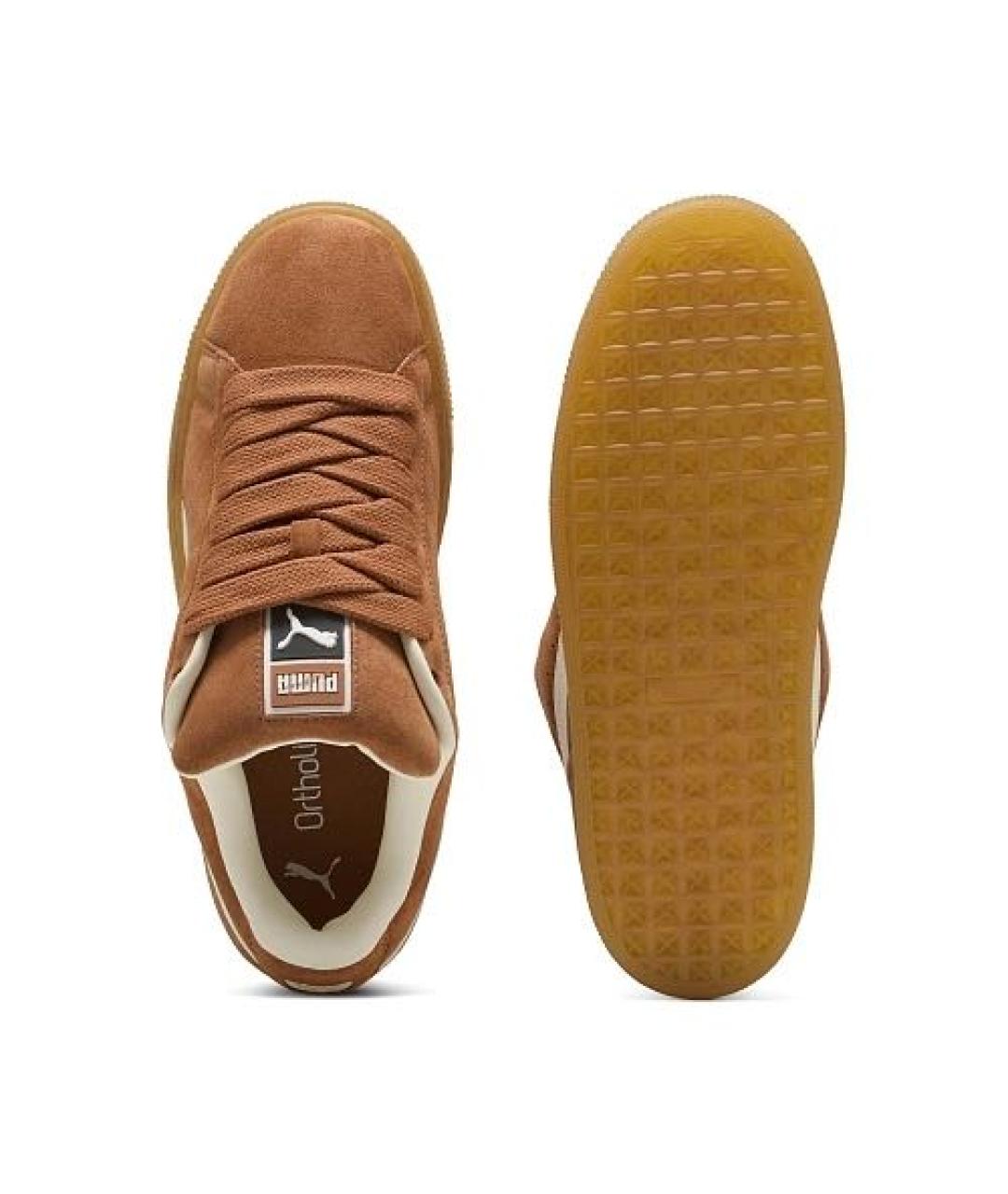 PUMA Коричневые замшевые кроссовки, фото 3