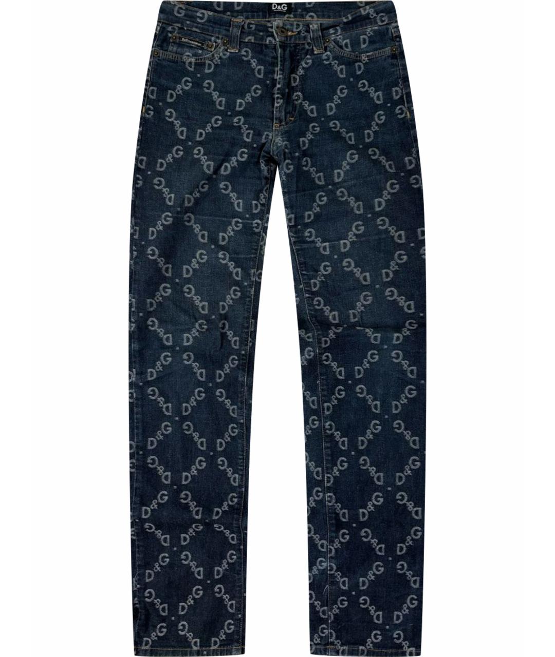 DOLCE&GABBANA Темно-синие хлопковые джинсы скинни, фото 1
