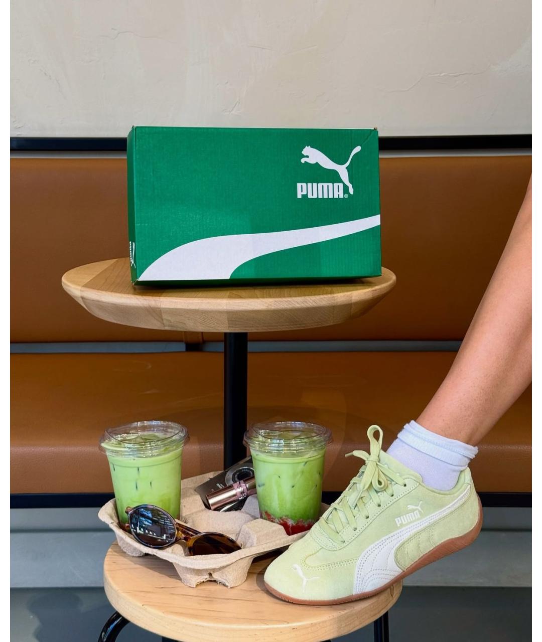 PUMA Зеленые замшевые кроссовки, фото 5