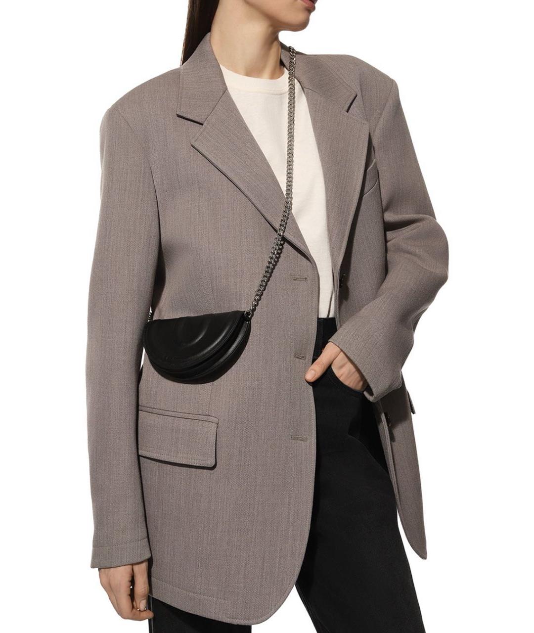 JACQUEMUS Черная кожаная сумка через плечо, фото 4