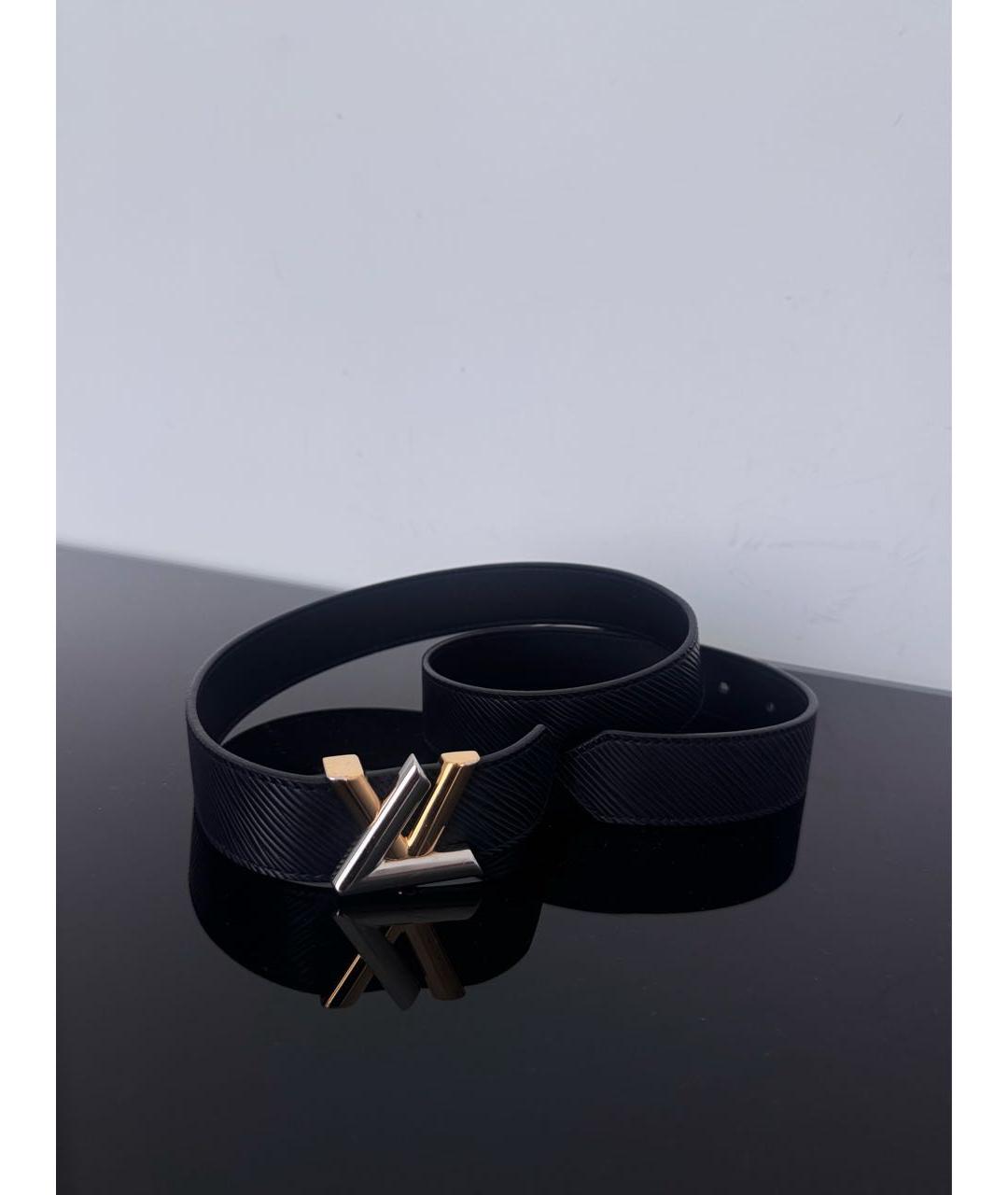 LOUIS VUITTON Черный кожаный ремень, фото 4