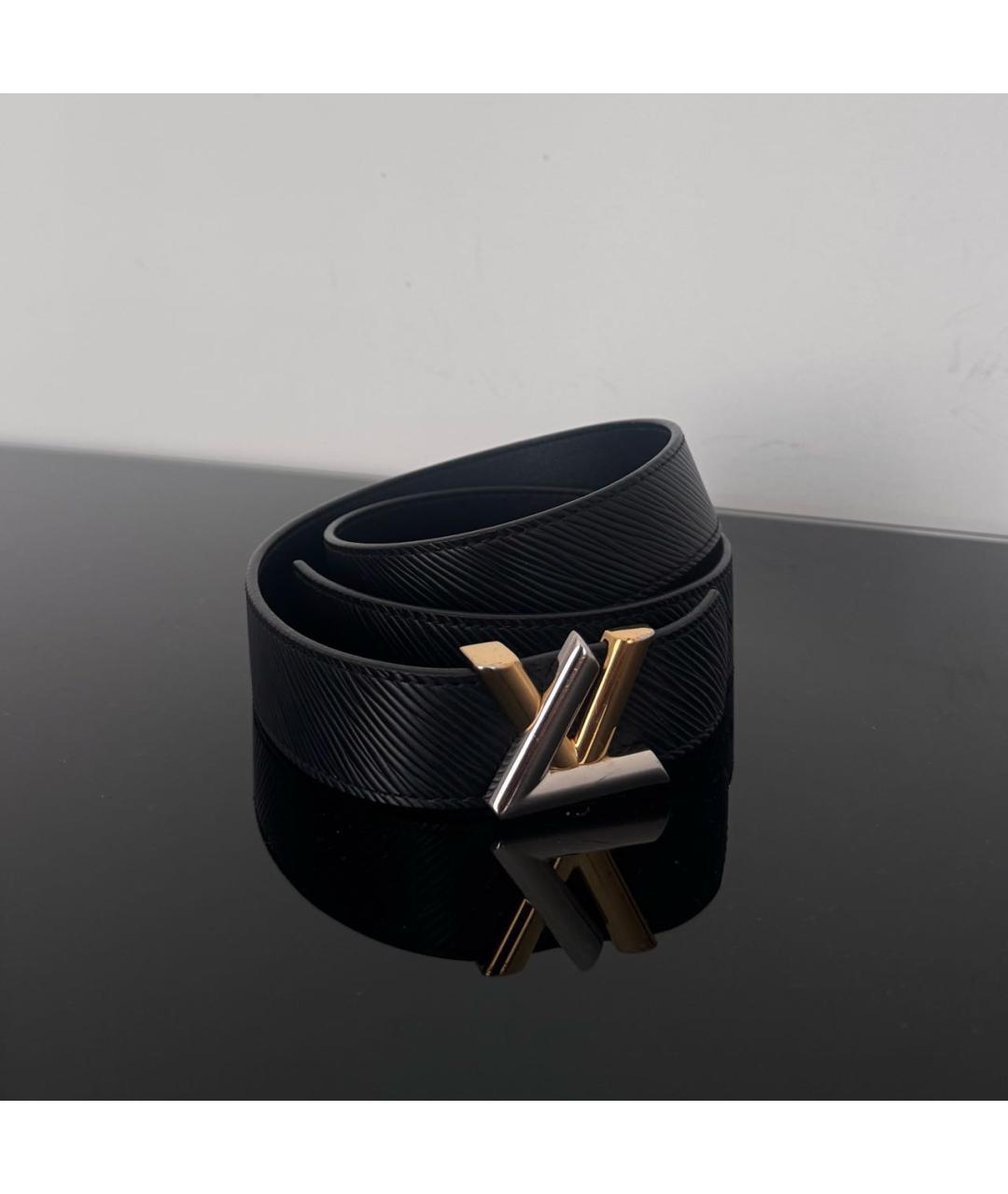 LOUIS VUITTON Черный кожаный ремень, фото 5
