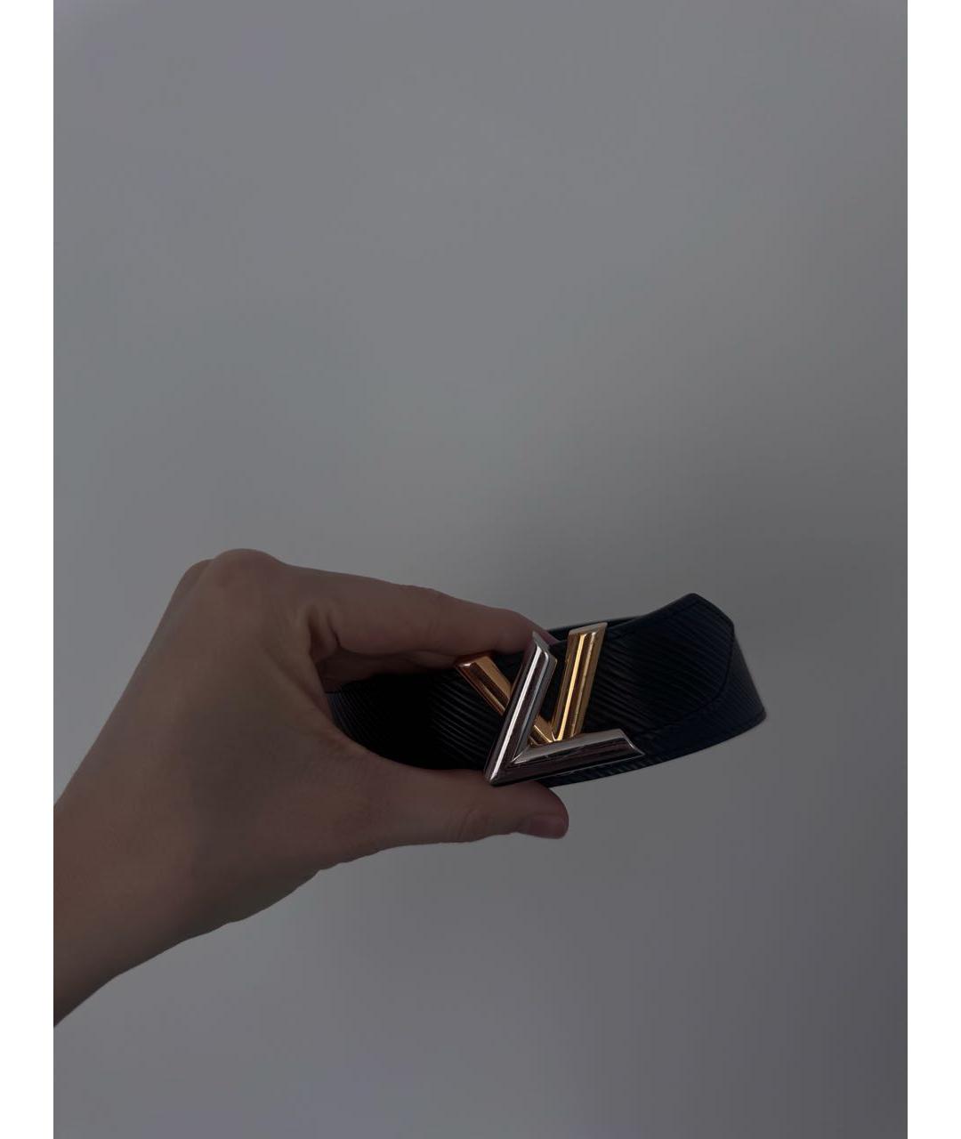 LOUIS VUITTON Черный кожаный ремень, фото 6