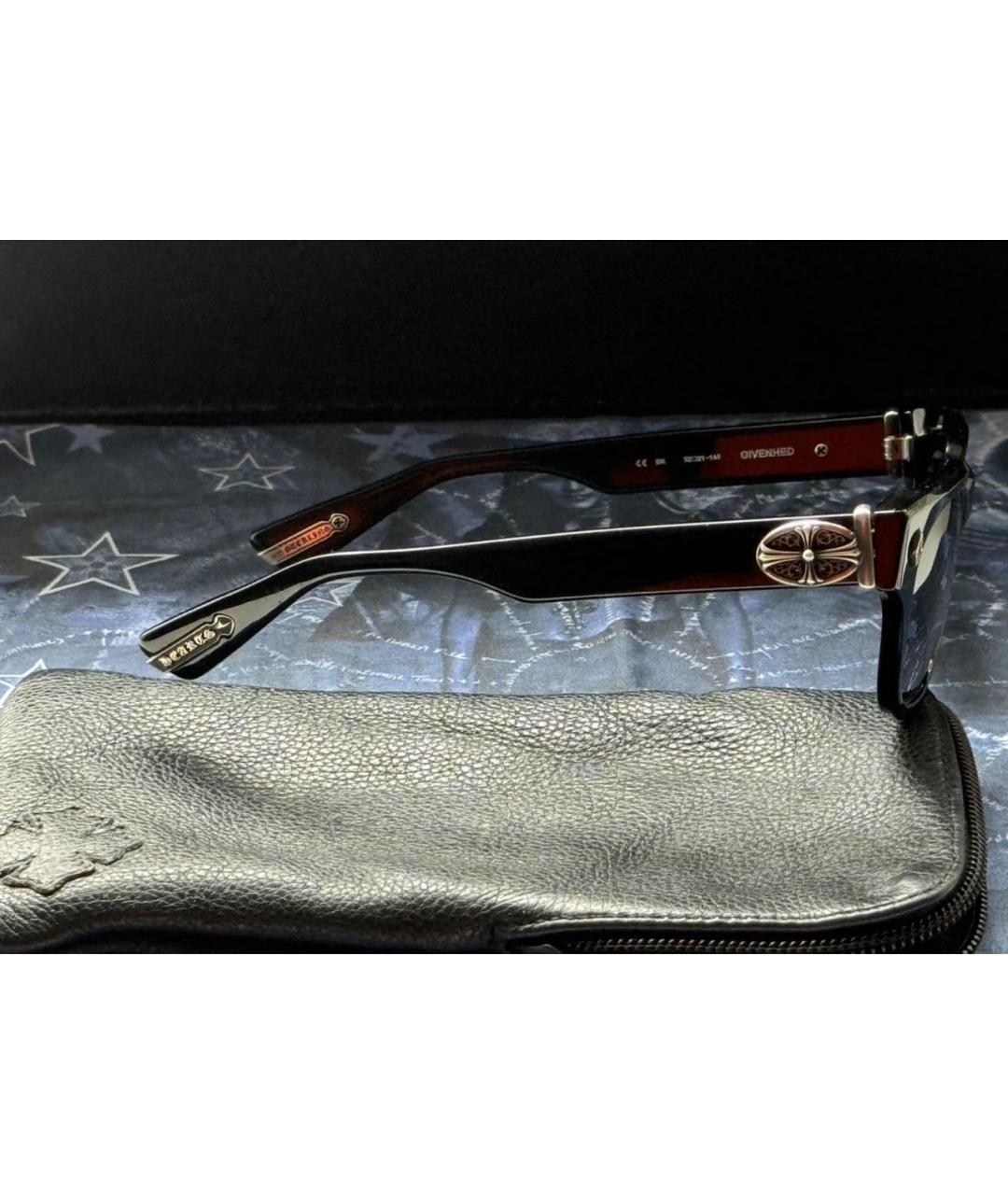CHROME HEARTS Черные пластиковые солнцезащитные очки, фото 3