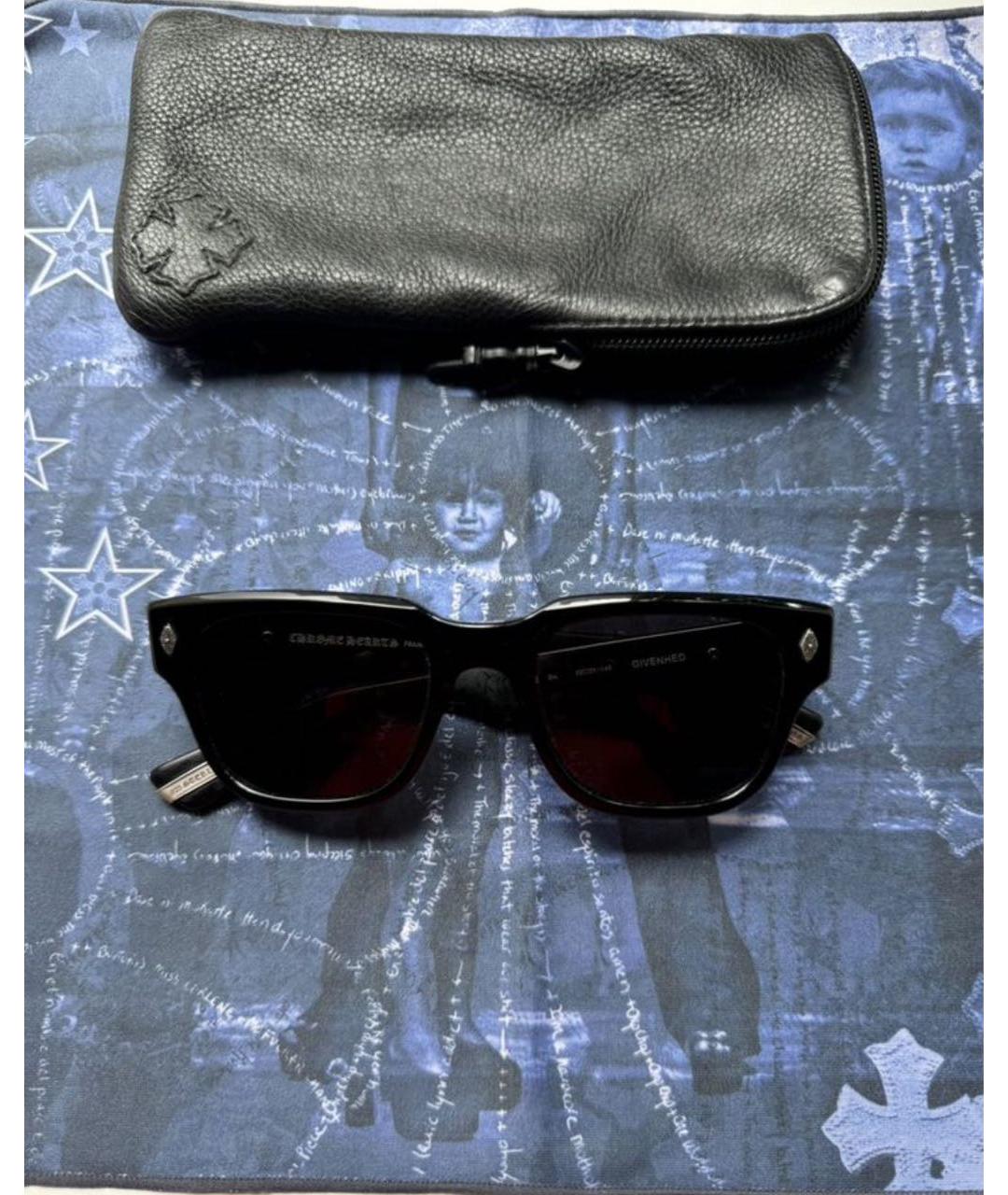 CHROME HEARTS Черные пластиковые солнцезащитные очки, фото 4