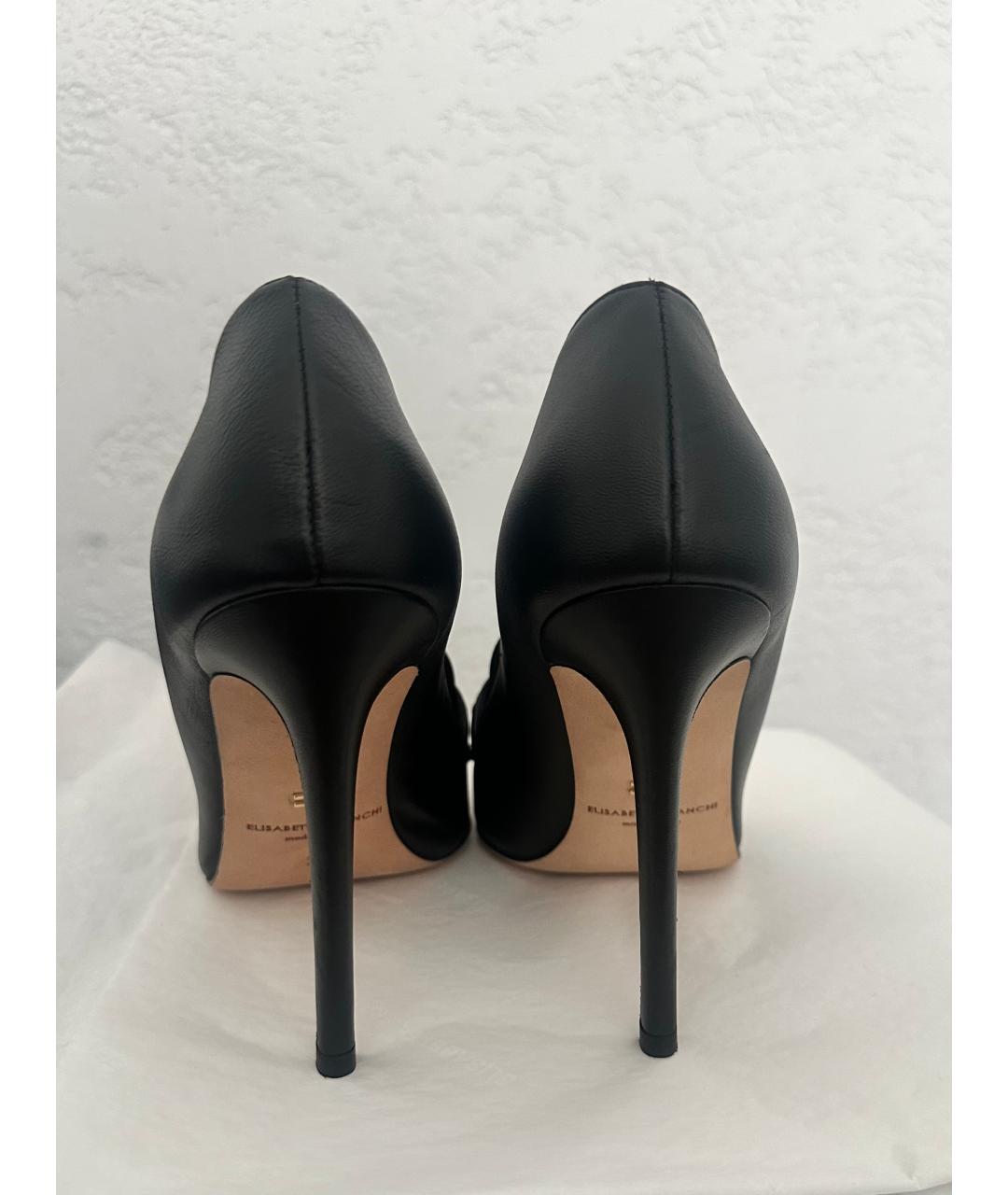 ELISABETTA FRANCHI Черные кожаные туфли, фото 4