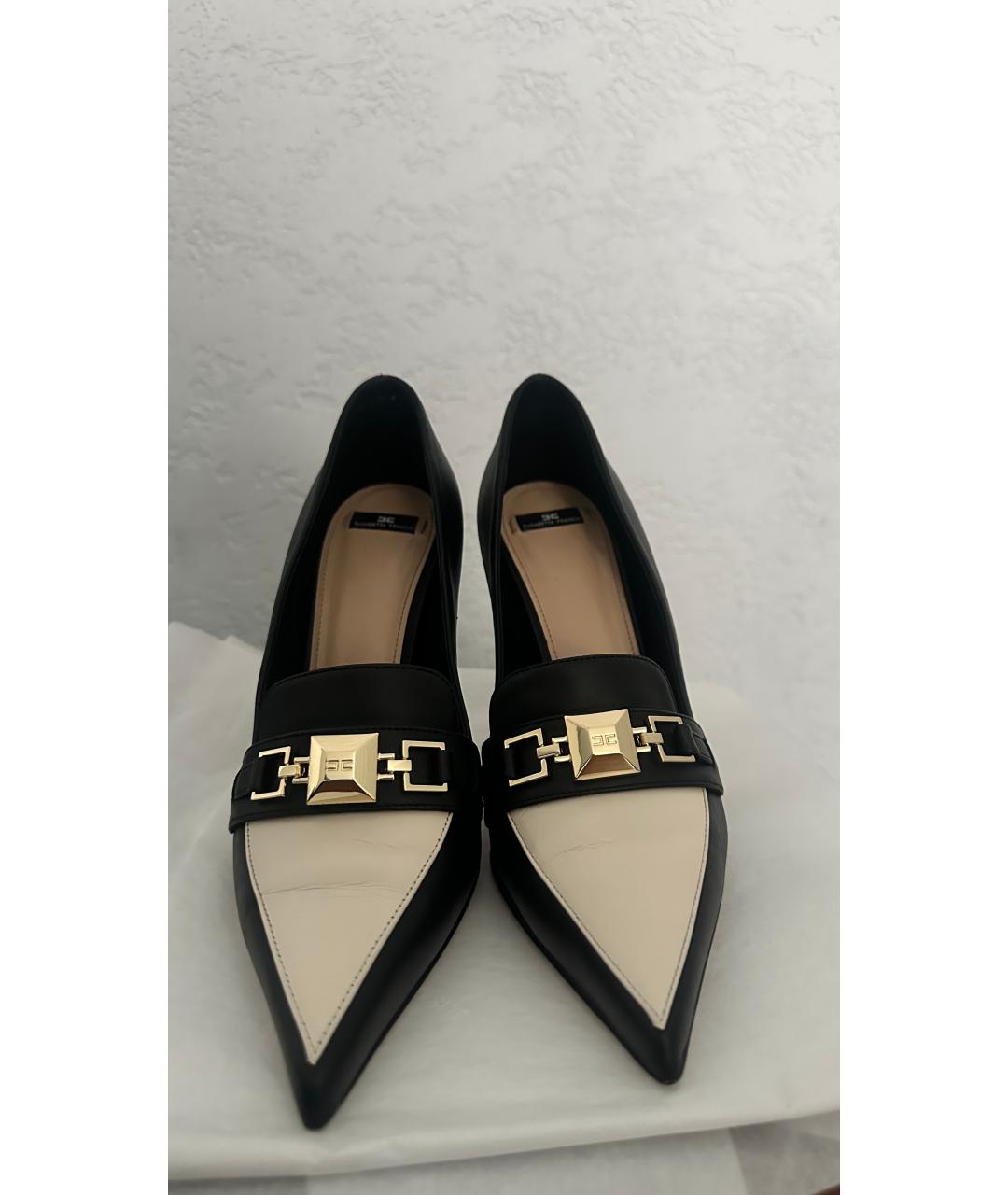 ELISABETTA FRANCHI Черные кожаные туфли, фото 2
