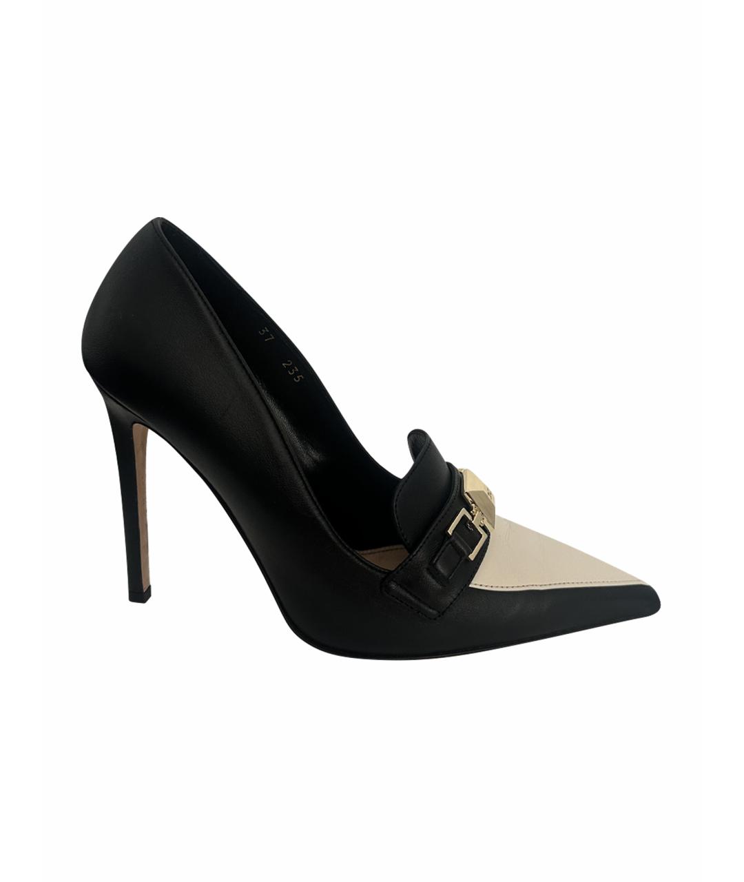 ELISABETTA FRANCHI Черные кожаные туфли, фото 6