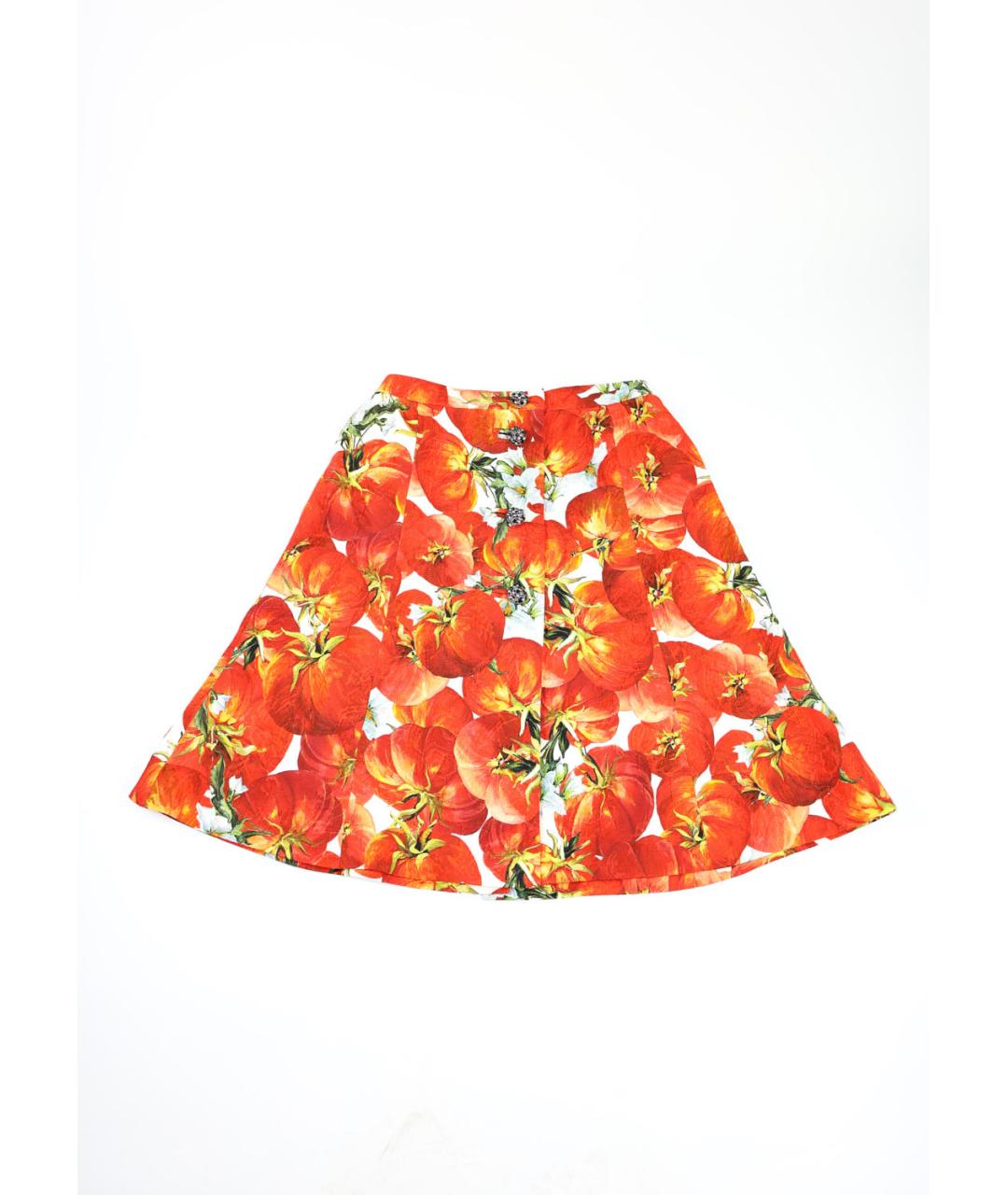 DOLCE&GABBANA Оранжевая хлопковая юбка мини, фото 5