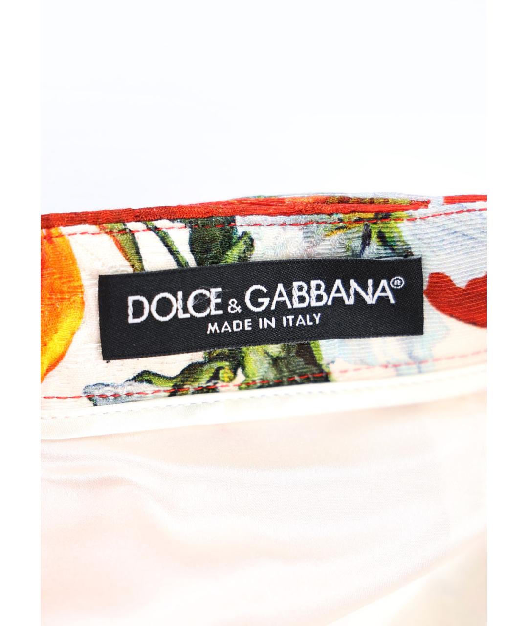 DOLCE&GABBANA Оранжевая хлопковая юбка мини, фото 3