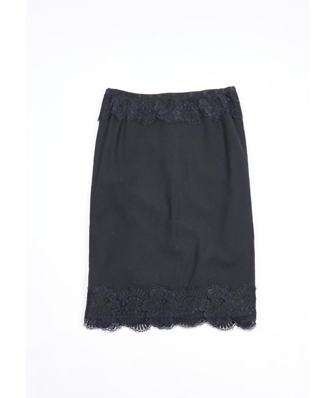 DOLCE&GABBANA Черная шерстяная юбка миди, фото 1