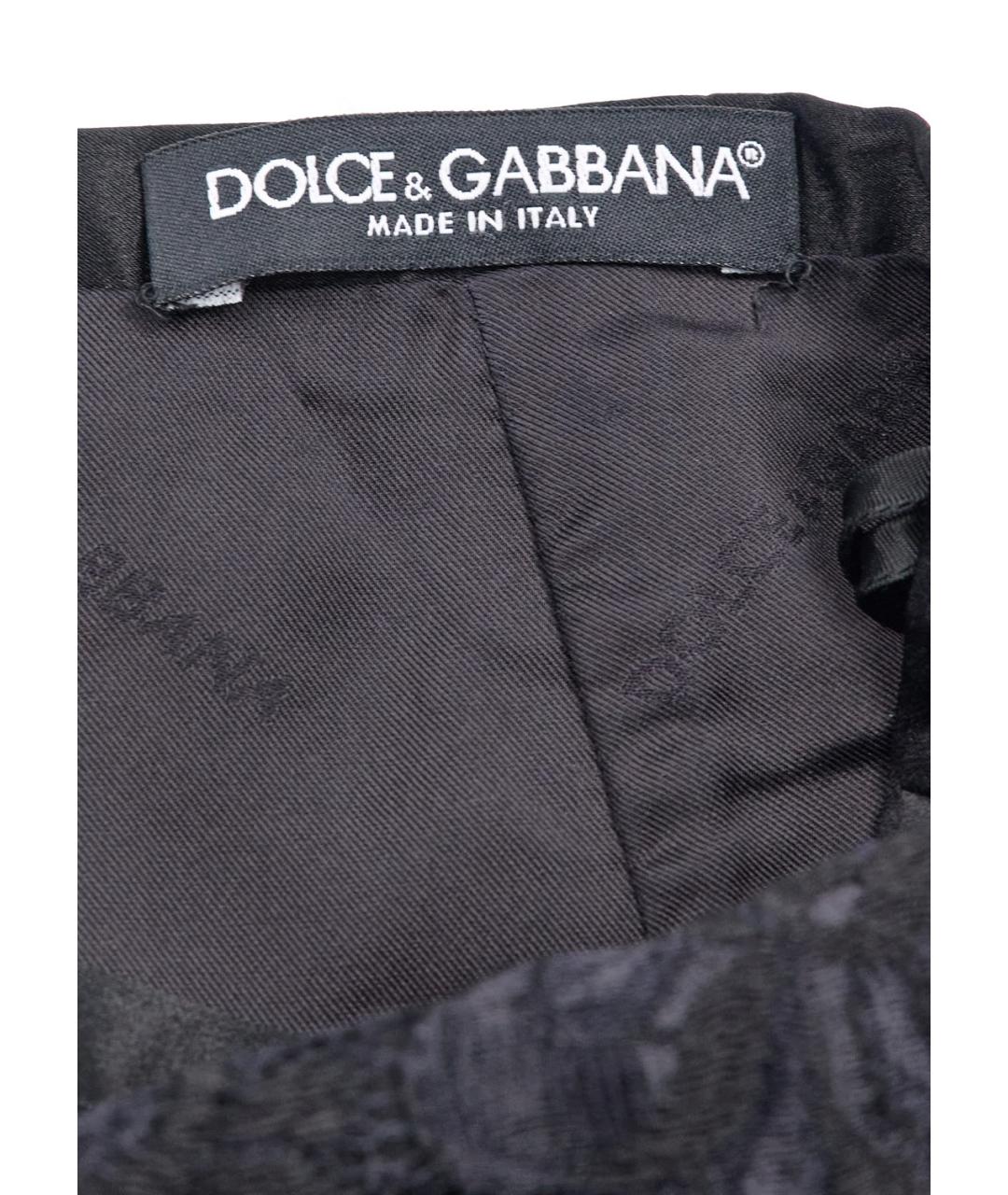 DOLCE&GABBANA Черная шерстяная юбка миди, фото 3