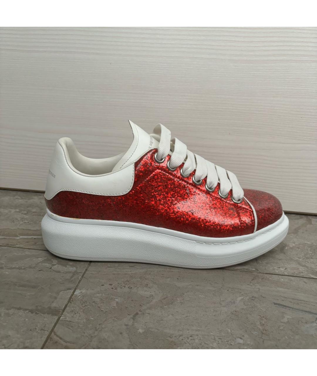 ALEXANDER MCQUEEN Красные кеды из лакированной кожи, фото 5
