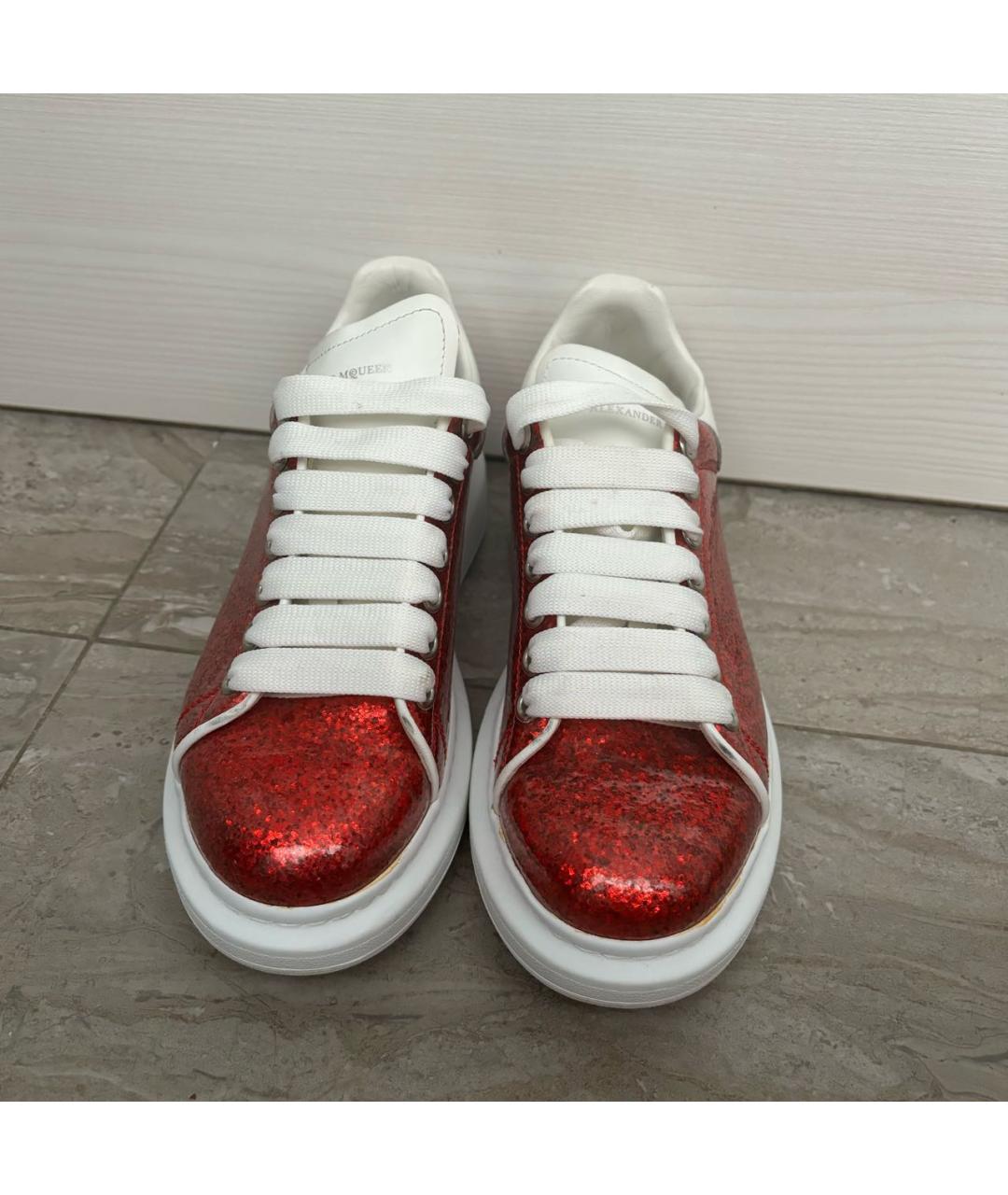 ALEXANDER MCQUEEN Красные кеды из лакированной кожи, фото 2