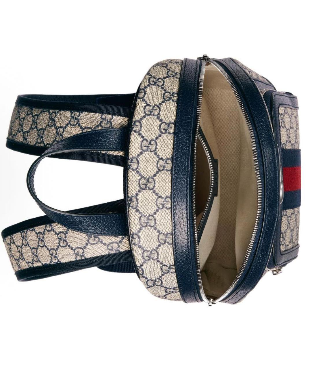 GUCCI Бежевый кожаный рюкзак, фото 4