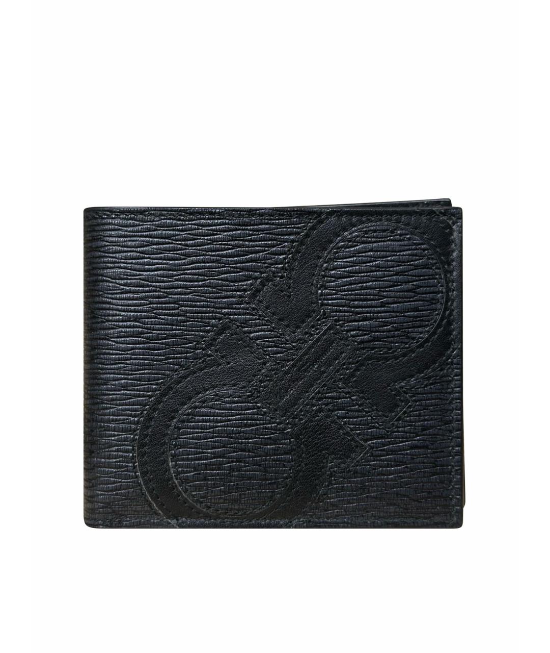 FERRAGAMO Черный кожаный кошелек, фото 1