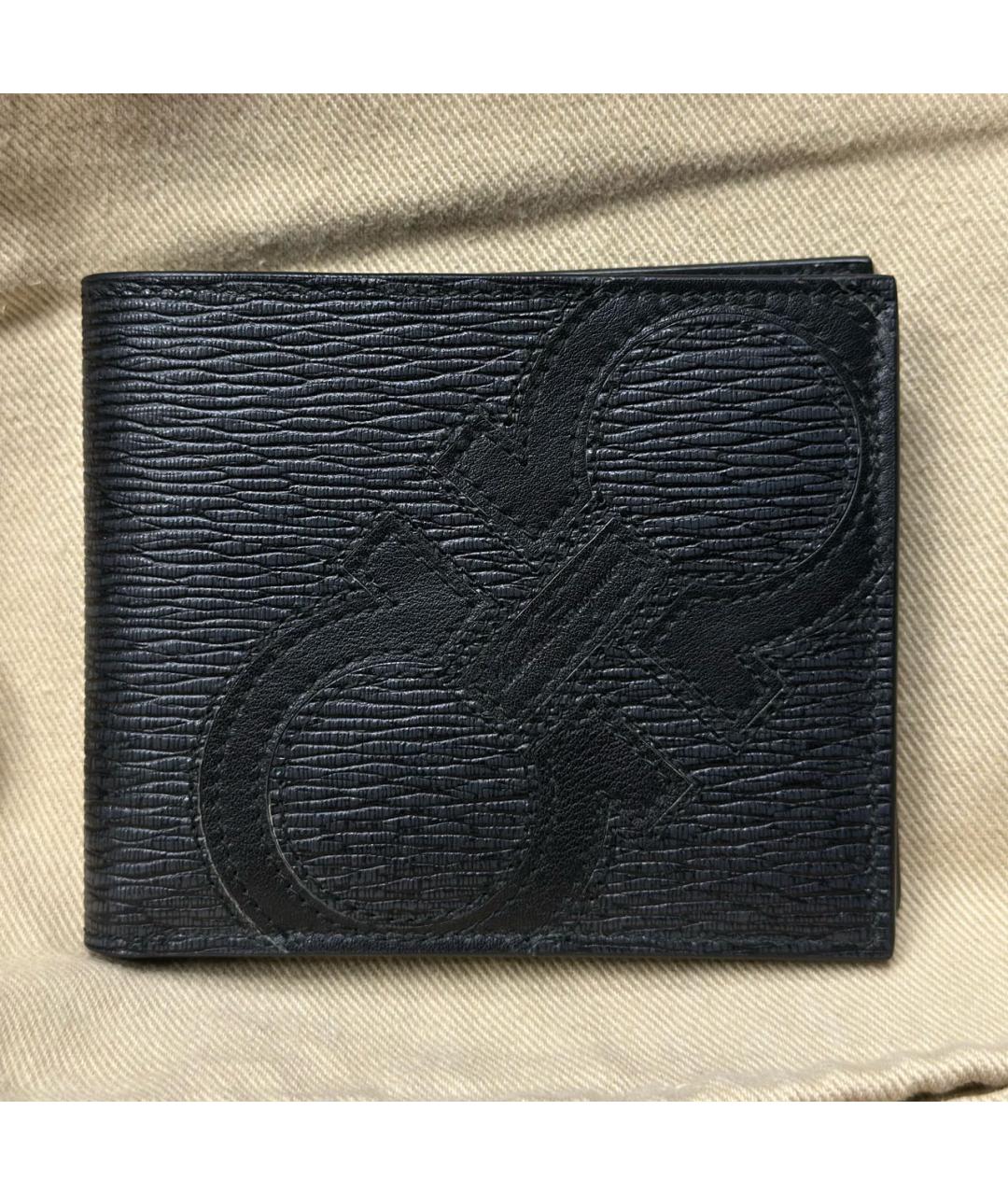 FERRAGAMO Черный кожаный кошелек, фото 9