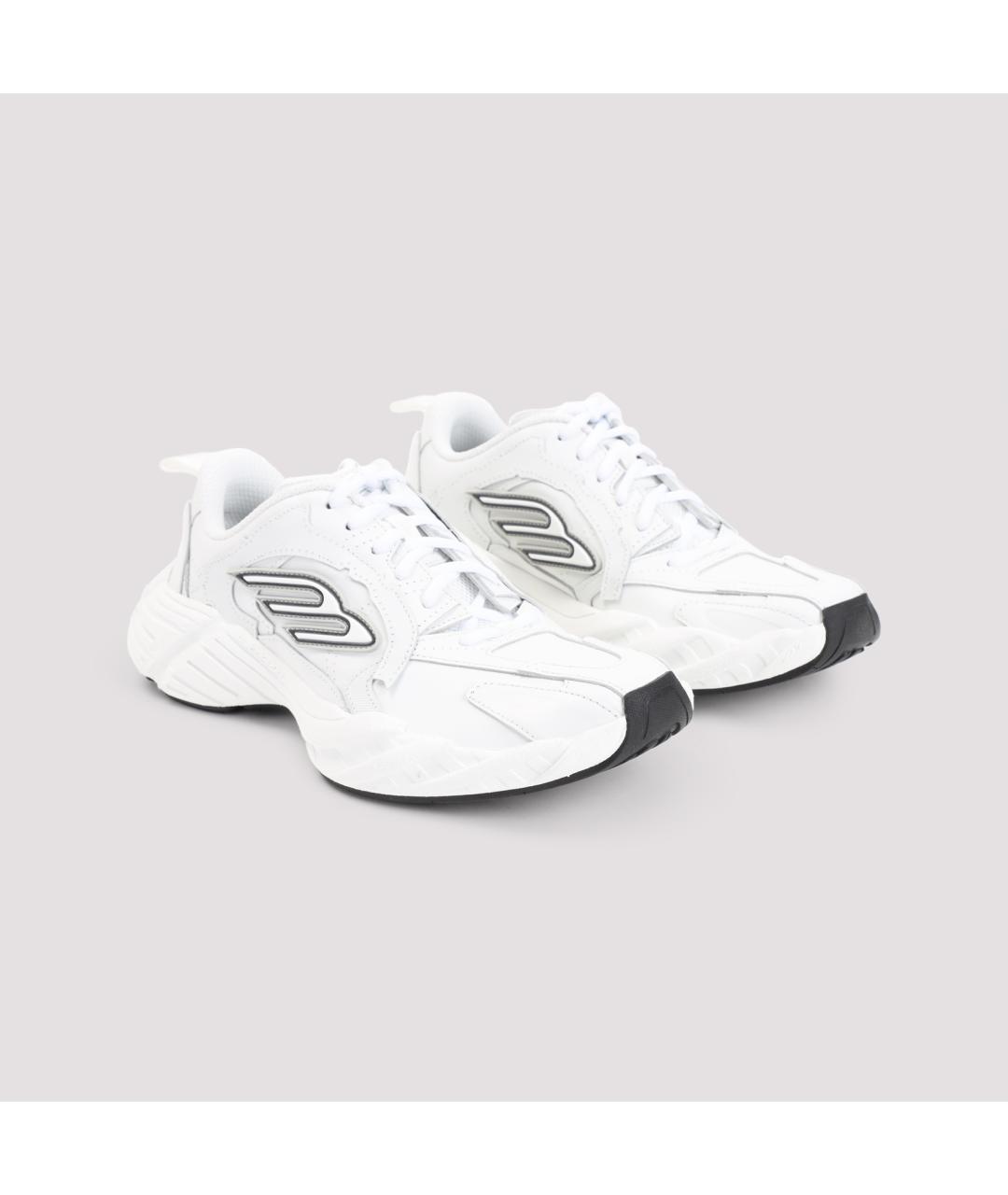 BALENCIAGA Белые кожаные кроссовки, фото 4