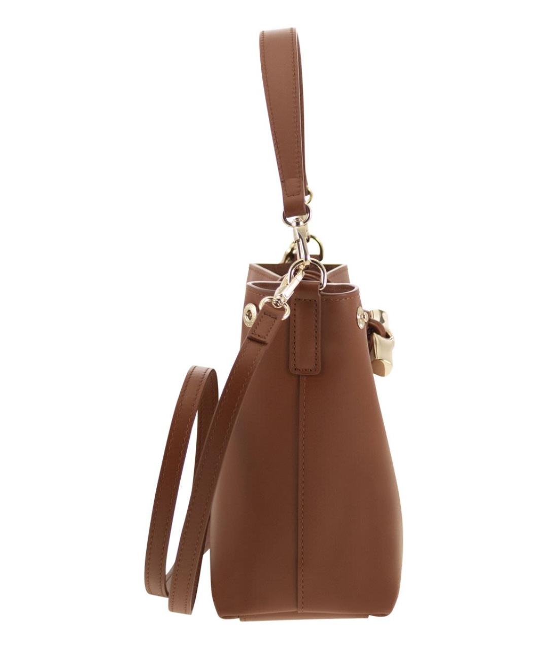 LONGCHAMP Коричневая синтетическая сумка с короткими ручками, фото 3