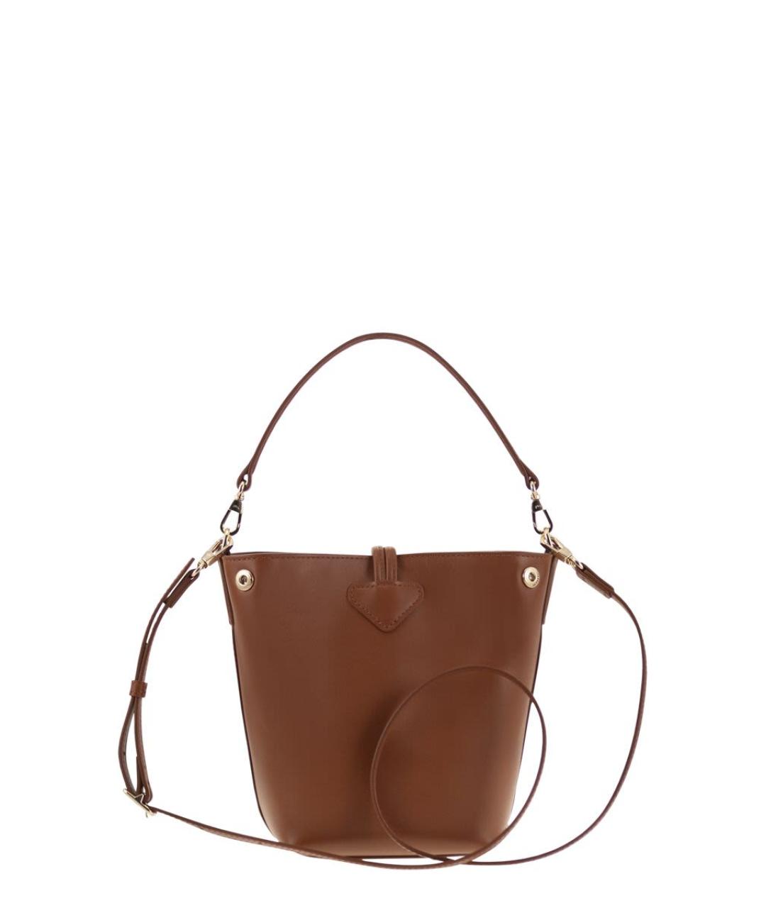 LONGCHAMP Коричневая синтетическая сумка с короткими ручками, фото 2