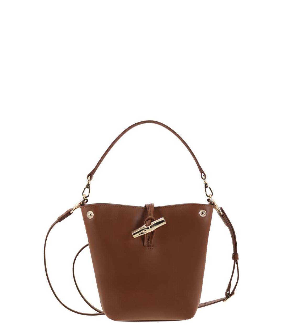 LONGCHAMP Коричневая синтетическая сумка с короткими ручками, фото 1