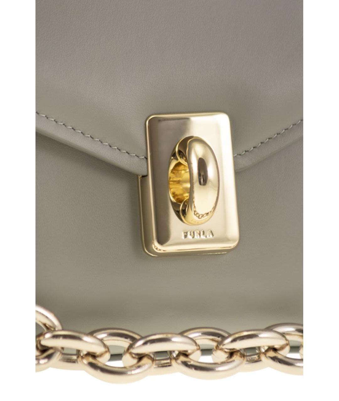 FURLA Бежевая синтетическая сумка через плечо, фото 5