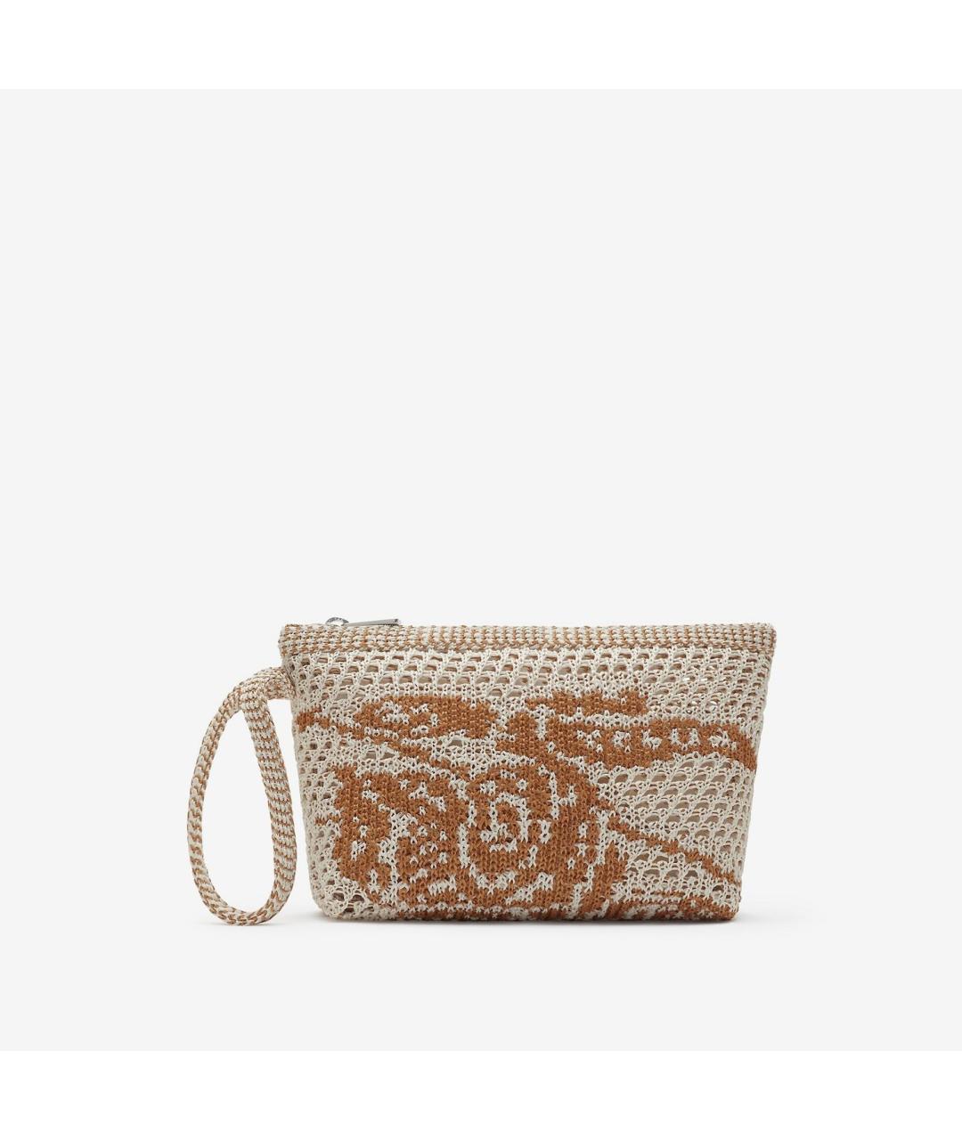BURBERRY Бежевая пелетеная косметичка, фото 4