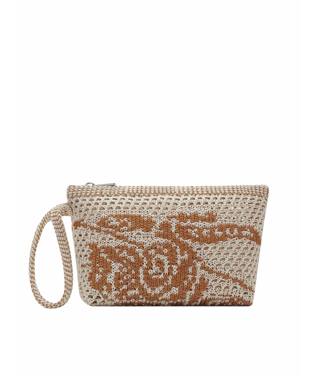 BURBERRY Бежевая пелетеная косметичка, фото 1