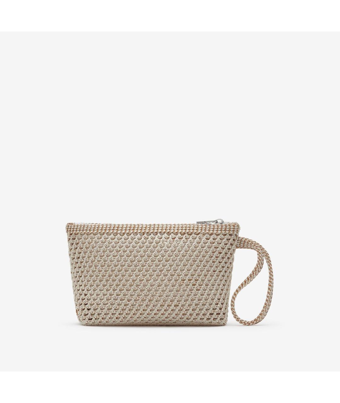 BURBERRY Бежевая пелетеная косметичка, фото 3