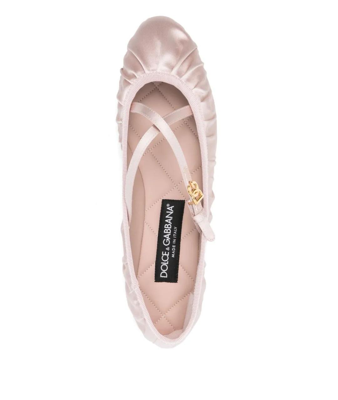 DOLCE&GABBANA Розовые текстильные балетки, фото 4