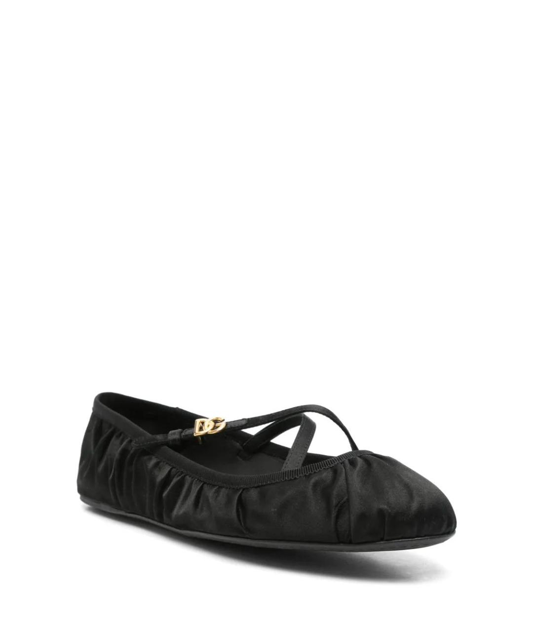 DOLCE&GABBANA Черные текстильные балетки, фото 2