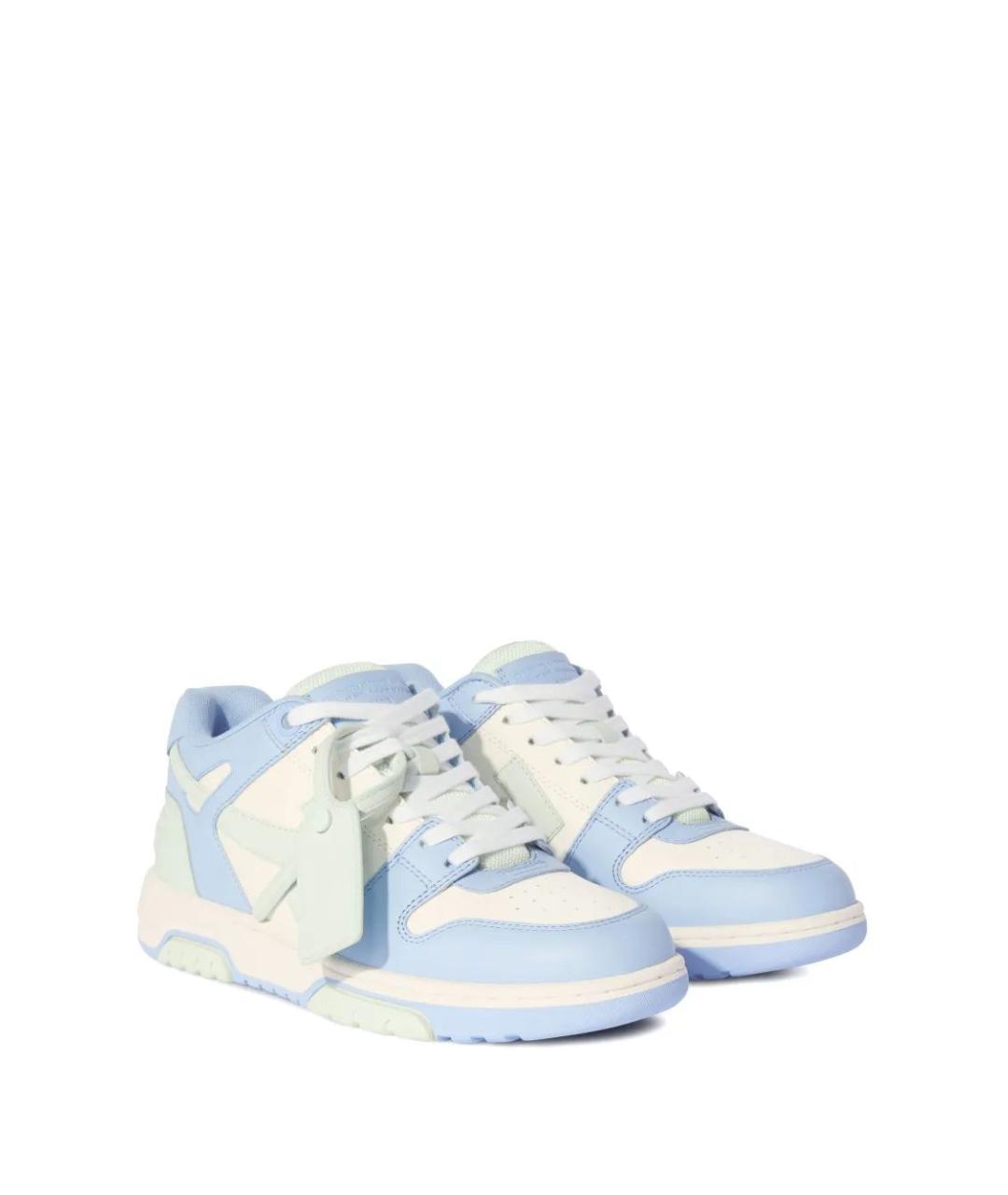 OFF-WHITE Голубые кожаные кроссовки, фото 2