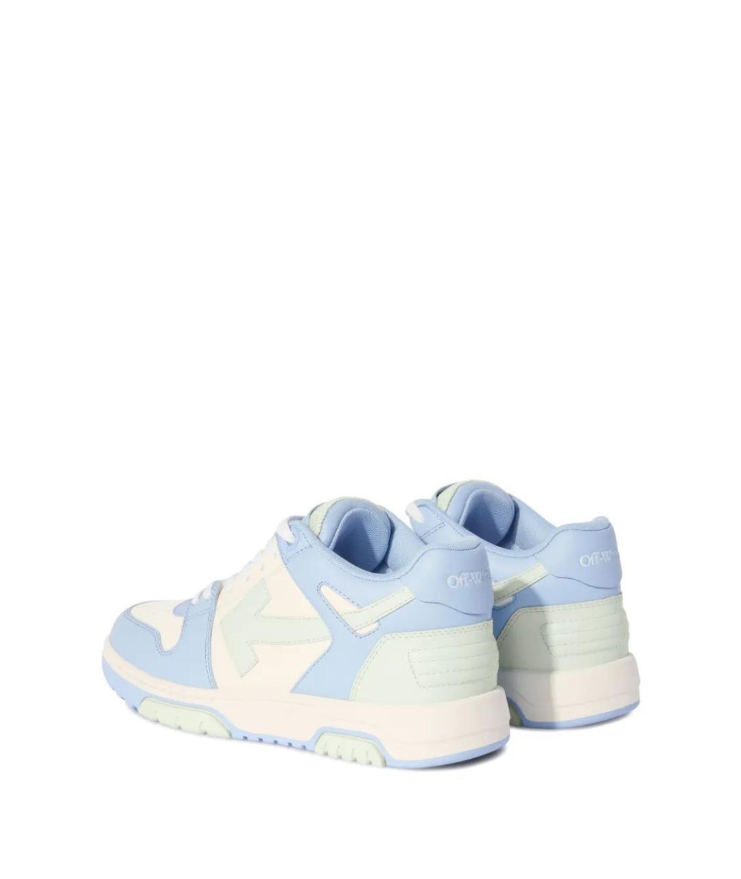 OFF-WHITE Голубые кожаные кроссовки, фото 3