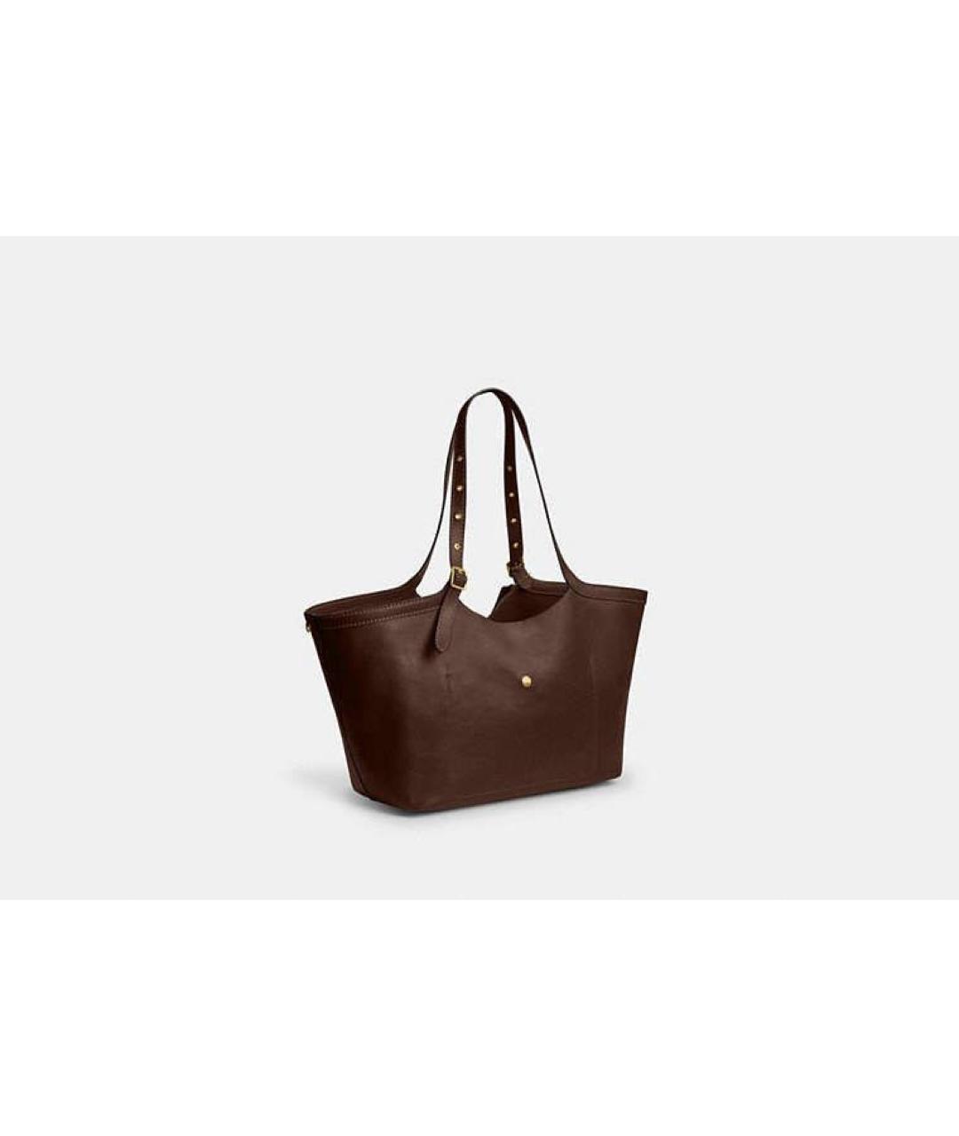 COACH Коричневая кожаная сумка тоут, фото 2