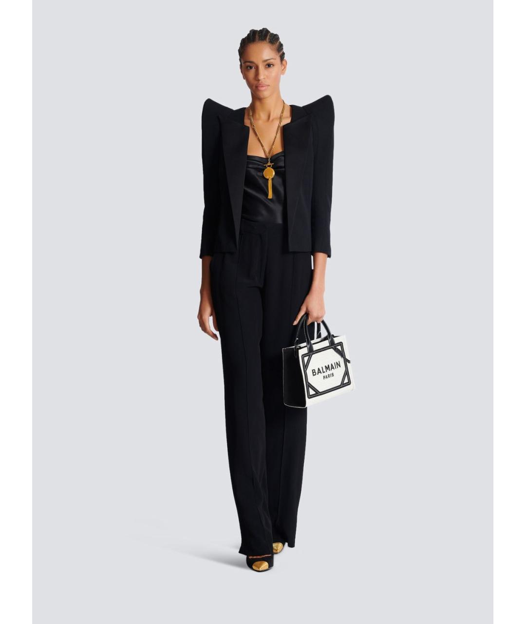 BALMAIN Белая жаккардовая сумка тоут, фото 2