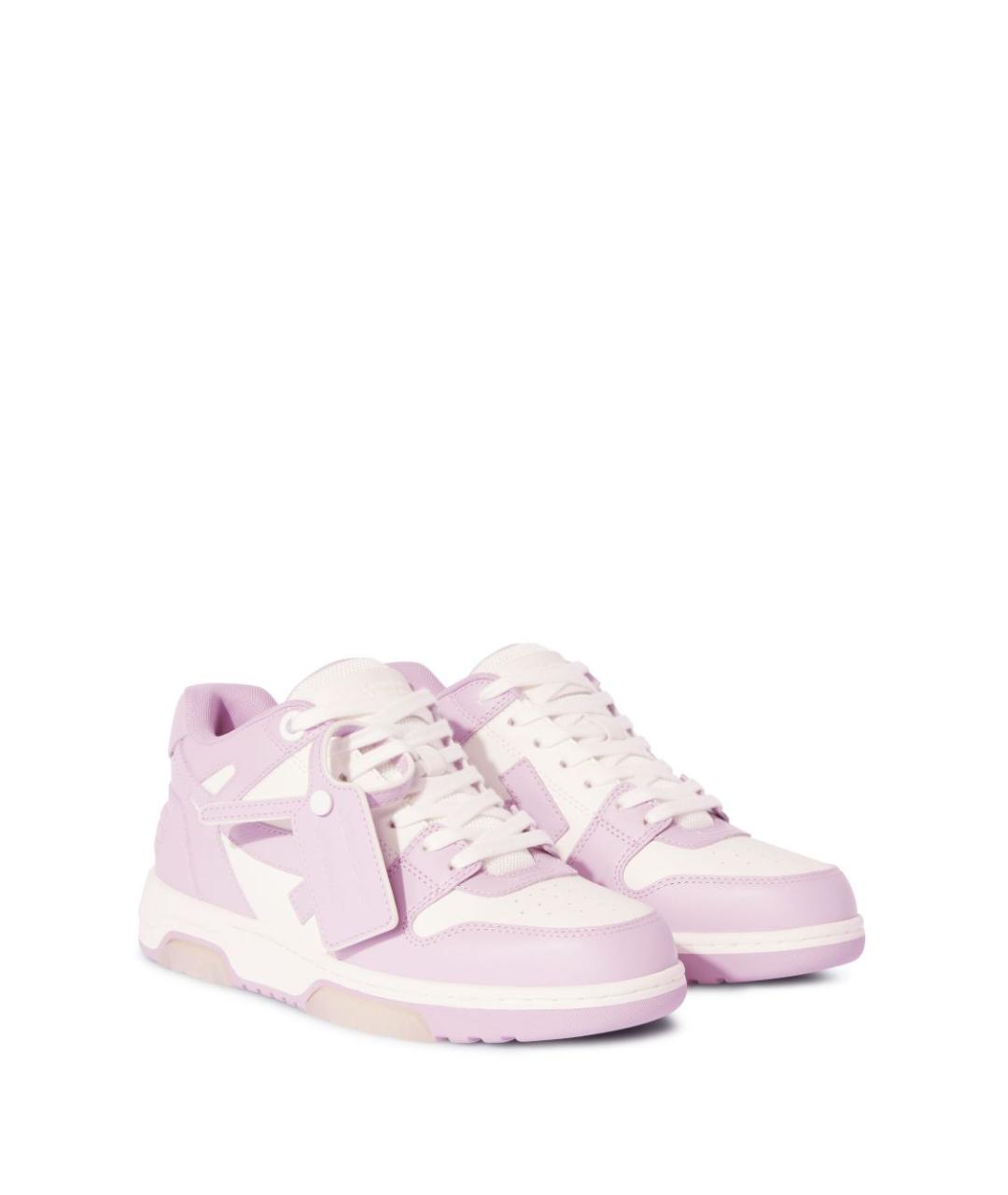 OFF-WHITE Фиолетовые кожаные кроссовки, фото 2