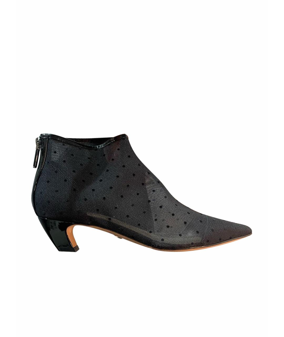 CHRISTIAN DIOR Черные кожаные ботильоны, фото 1