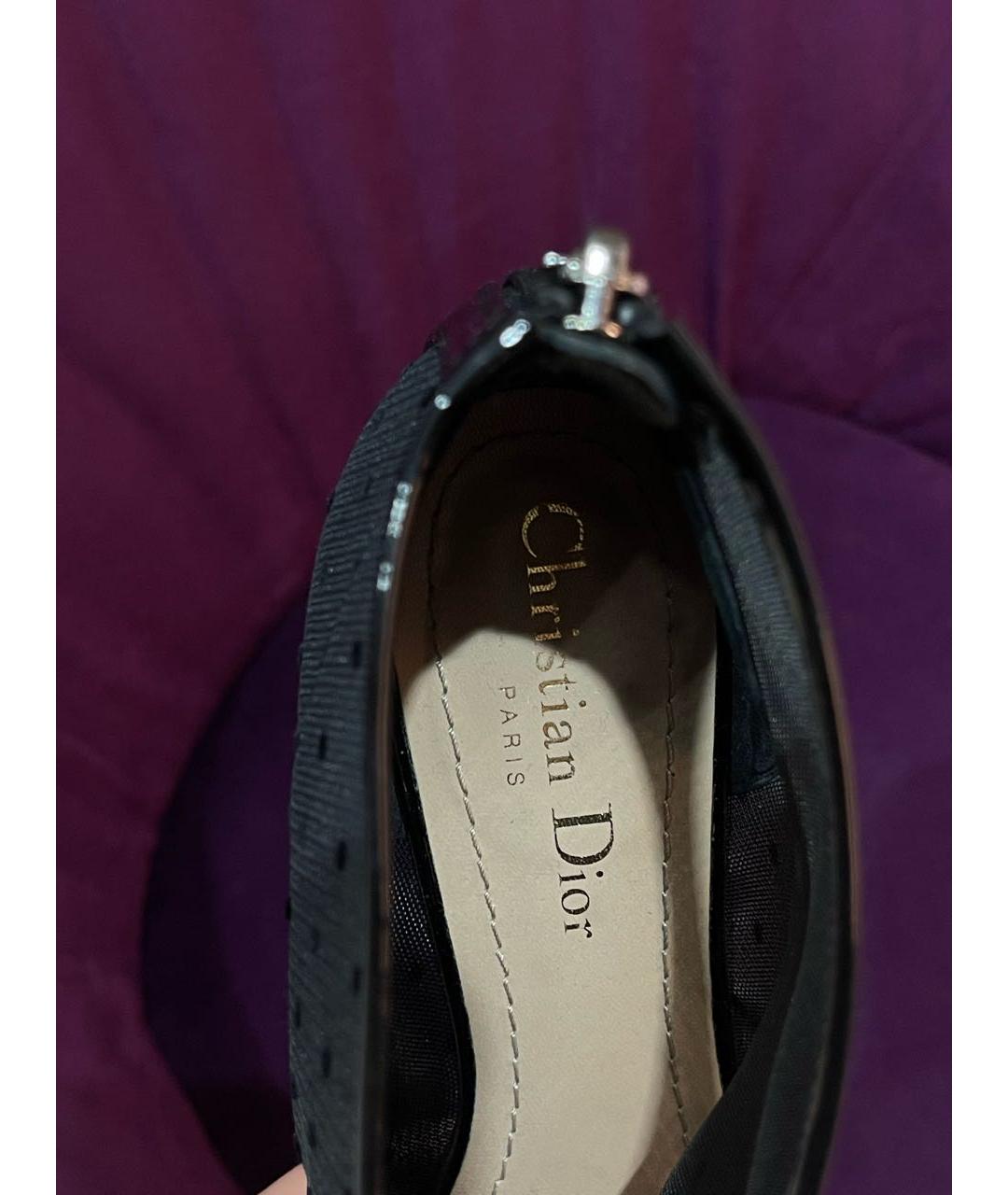 CHRISTIAN DIOR Черные кожаные ботильоны, фото 5