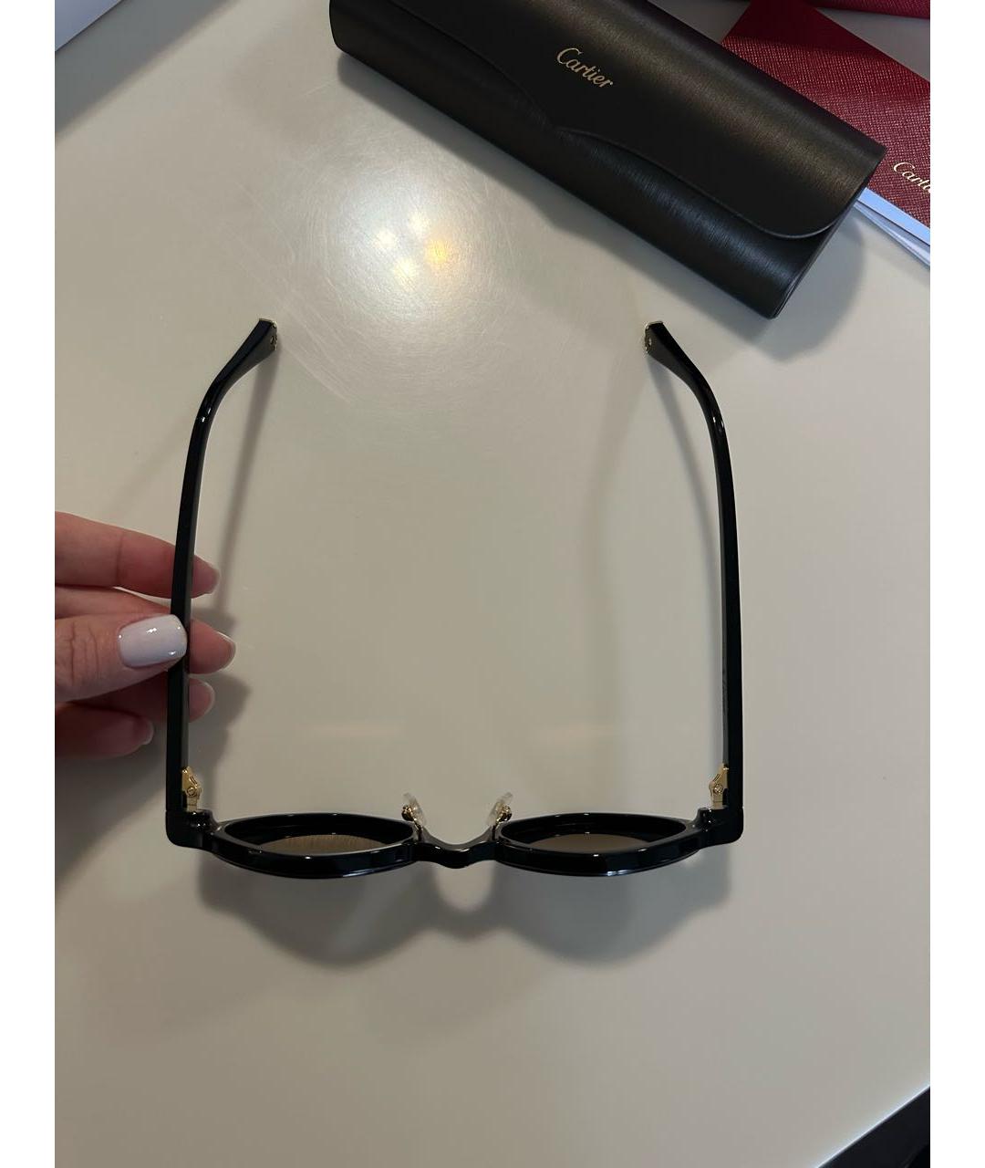CARTIER Черные пластиковые солнцезащитные очки, фото 3