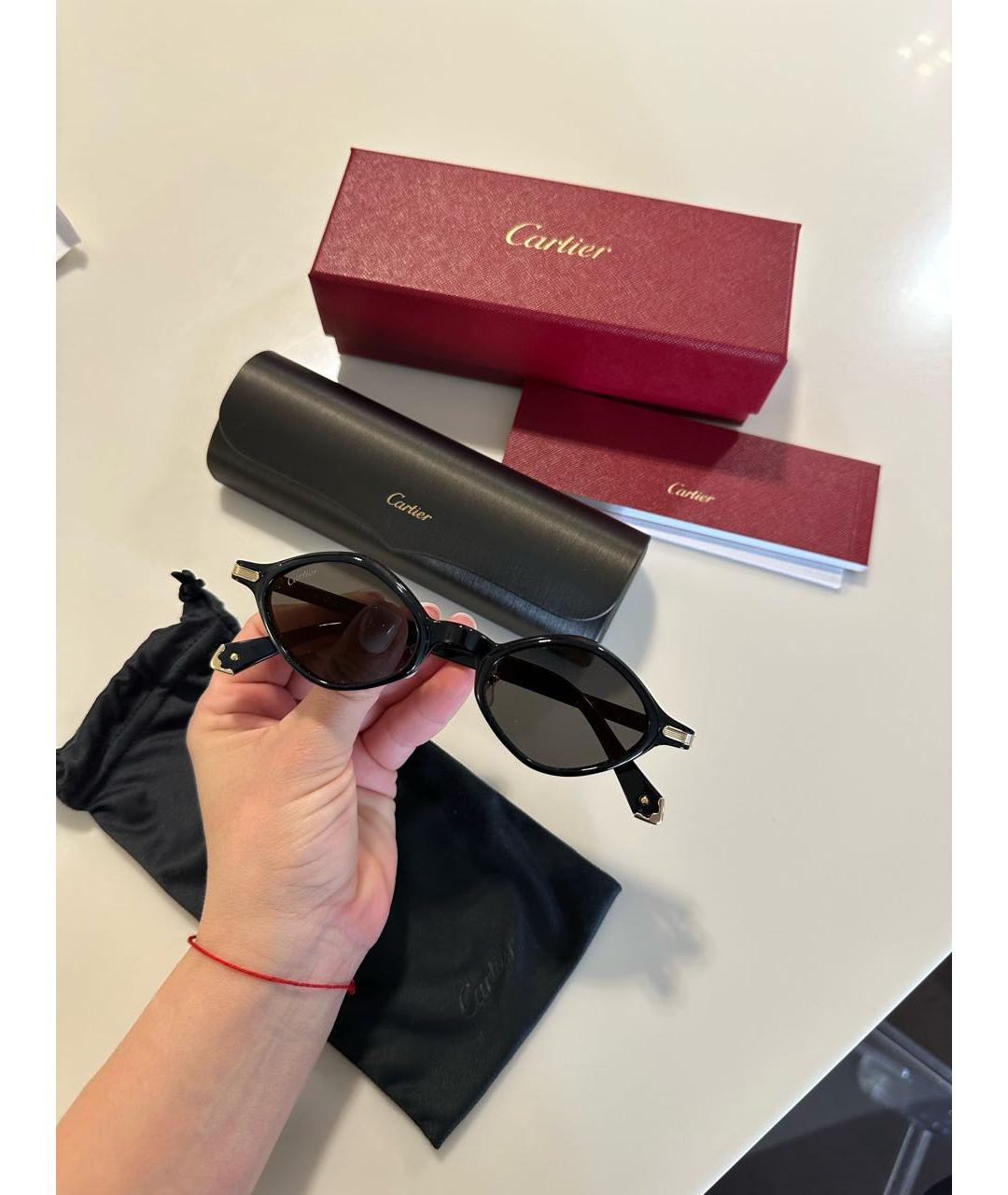 CARTIER Черные пластиковые солнцезащитные очки, фото 7