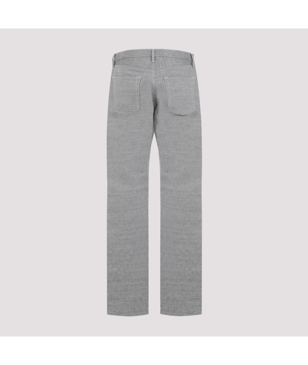 MAISON MARGIELA Серые хлопковые прямые джинсы, фото 3