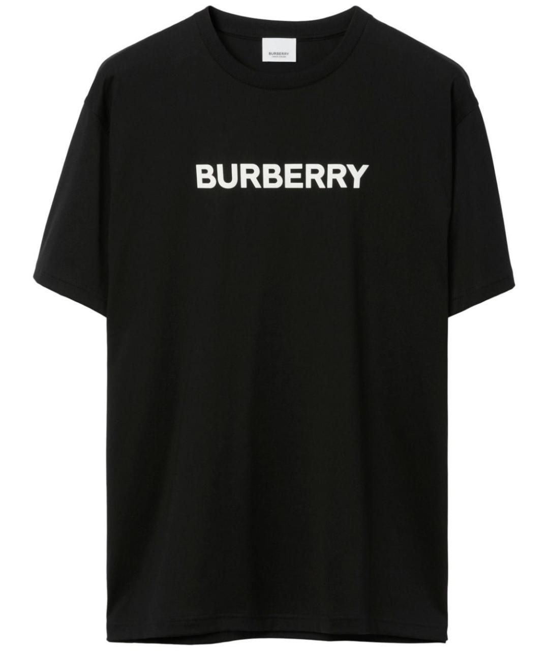 BURBERRY Черная хлопковая футболка, фото 1