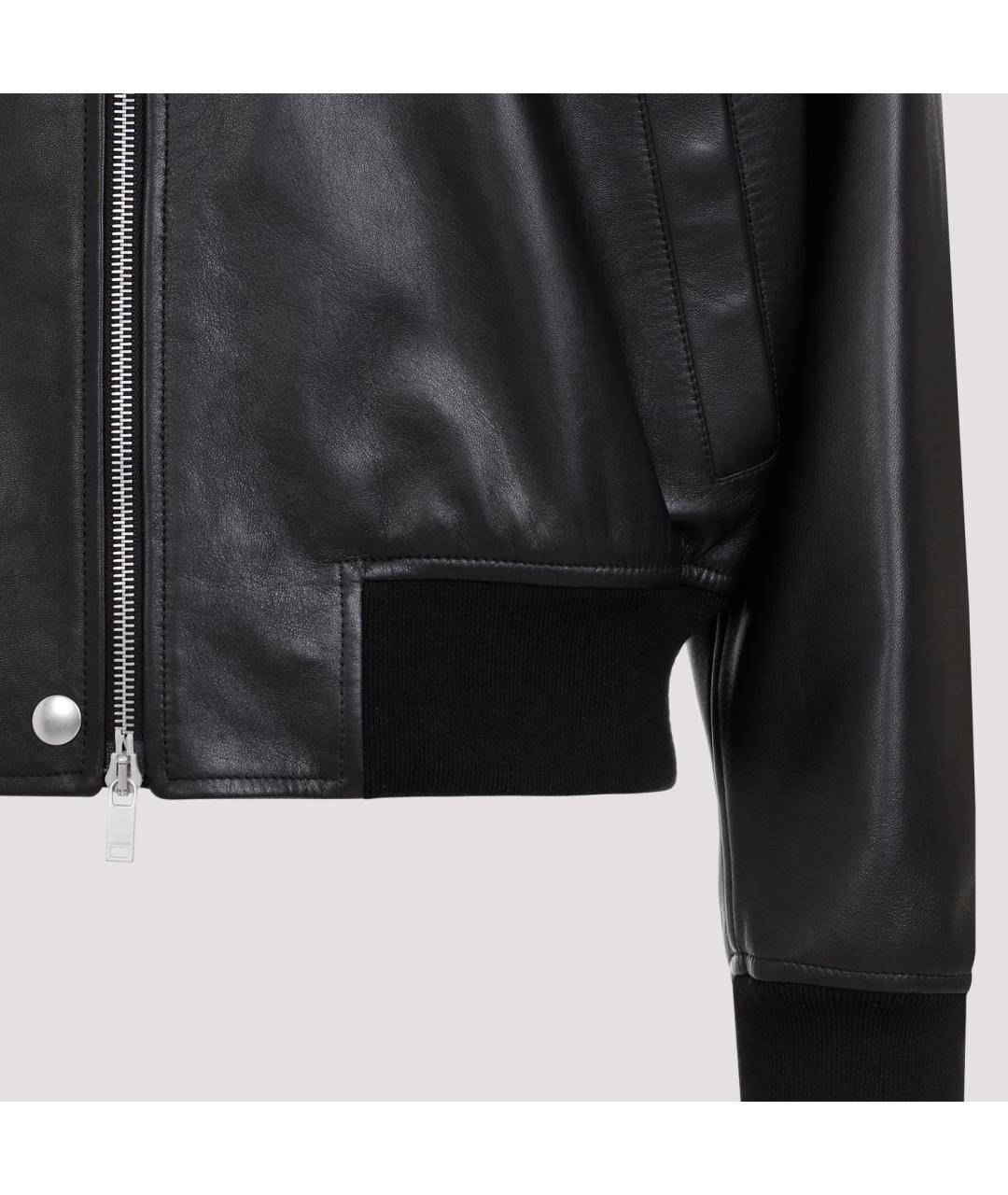 JIL SANDER Черная кожаная куртка, фото 4
